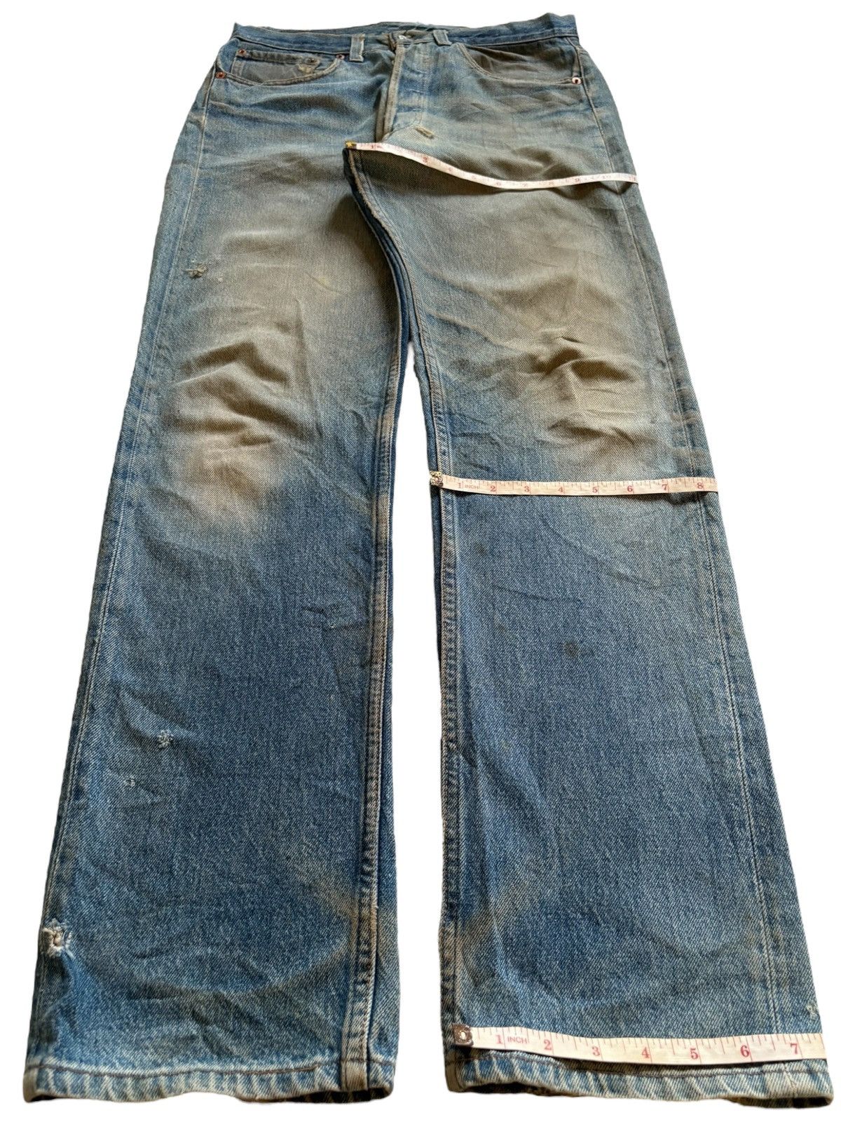 LVC × Levi's × Levi's Vintage Clothing Vintage 90s Levis 501 Mud Wash Distress Rip Loose Jean Size US 31 - 13 Thumbnail