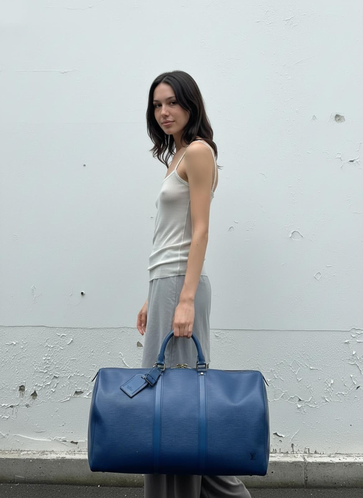 Louis Vuitton Louis Vuitton - Blue Epi Leather Keepall 50 Duffel Bag Size ONE SIZE - 2 Thumbnail