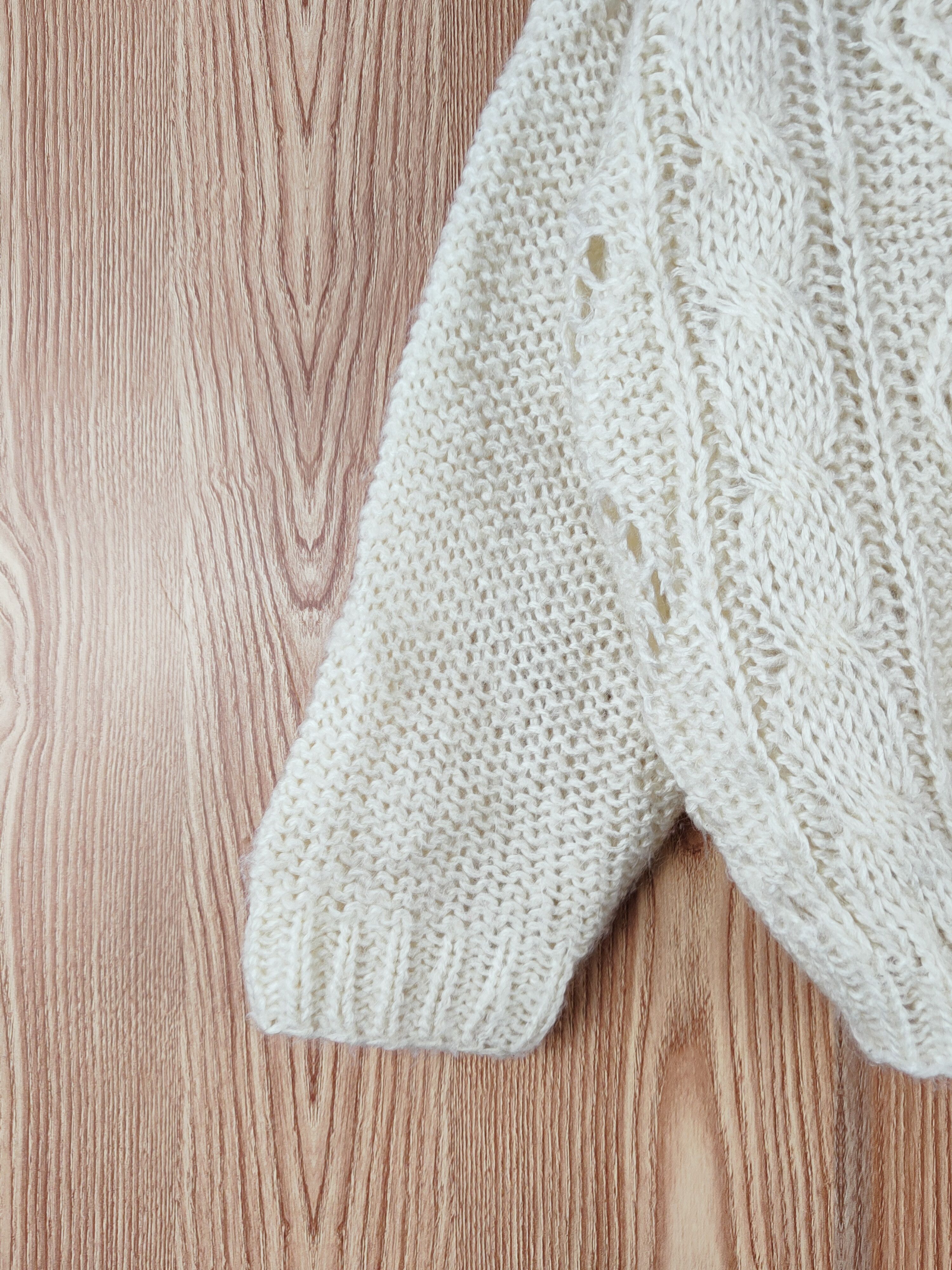 Japanese Brand Pop Box Ivory meshnet vintage Knitwear Cardigan #W065 Size L / US 10 / IT 46 - 4 Thumbnail