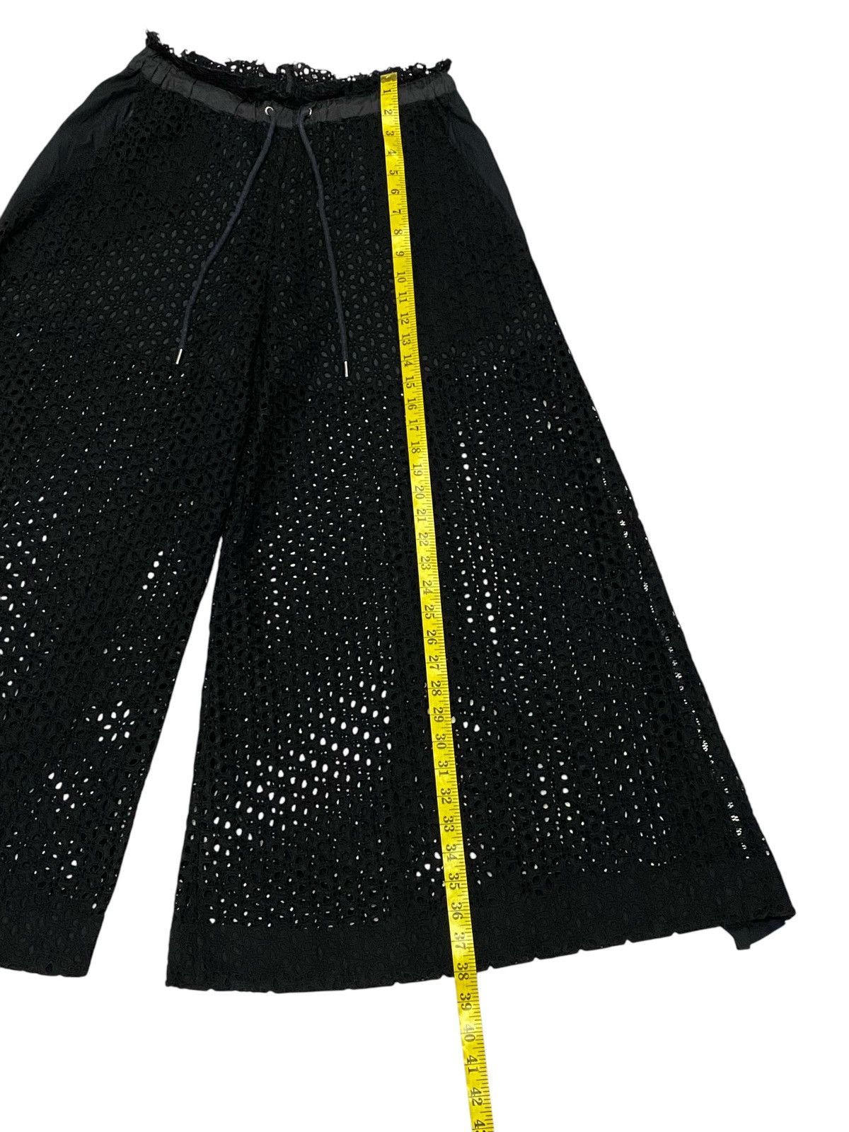 Sacai Sacai Mesh Black Wide-Leg Pants Size 30" / US 8 / IT 44 - 17 Thumbnail
