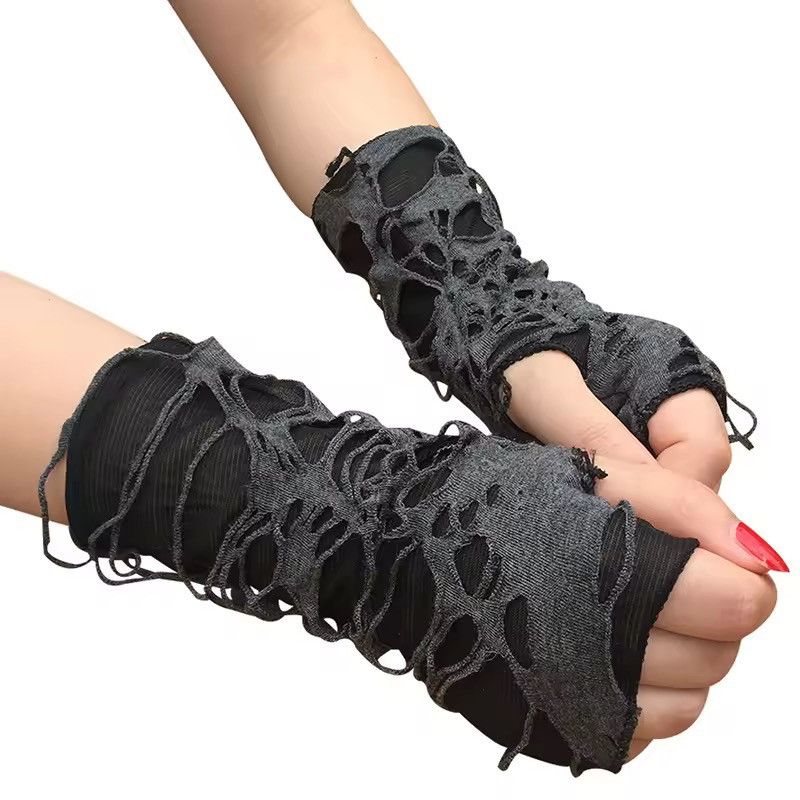 Japanese Brand Gothic Black Fingerless Gloves Size ONE SIZE - 1 Thumbnail