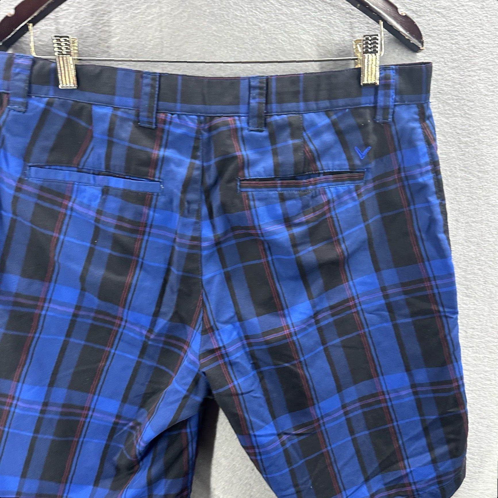 Callaway Callaway Bermuda Golf Shorts Mens 34 Blue Plaid Flat Front Preppy Modern Dad Bermuda Shorts Mens 34 Blue Plaid Golf Casual Workwear Size US 34 / EU 50 - 6 Thumbnail