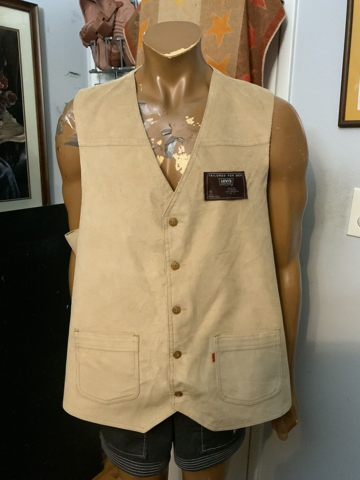 Levi's 70s 80s Levi’s Orange Tab Corduroy Tailored Vest Jacket Size US XXL / EU 58 / 5 - 8 Thumbnail