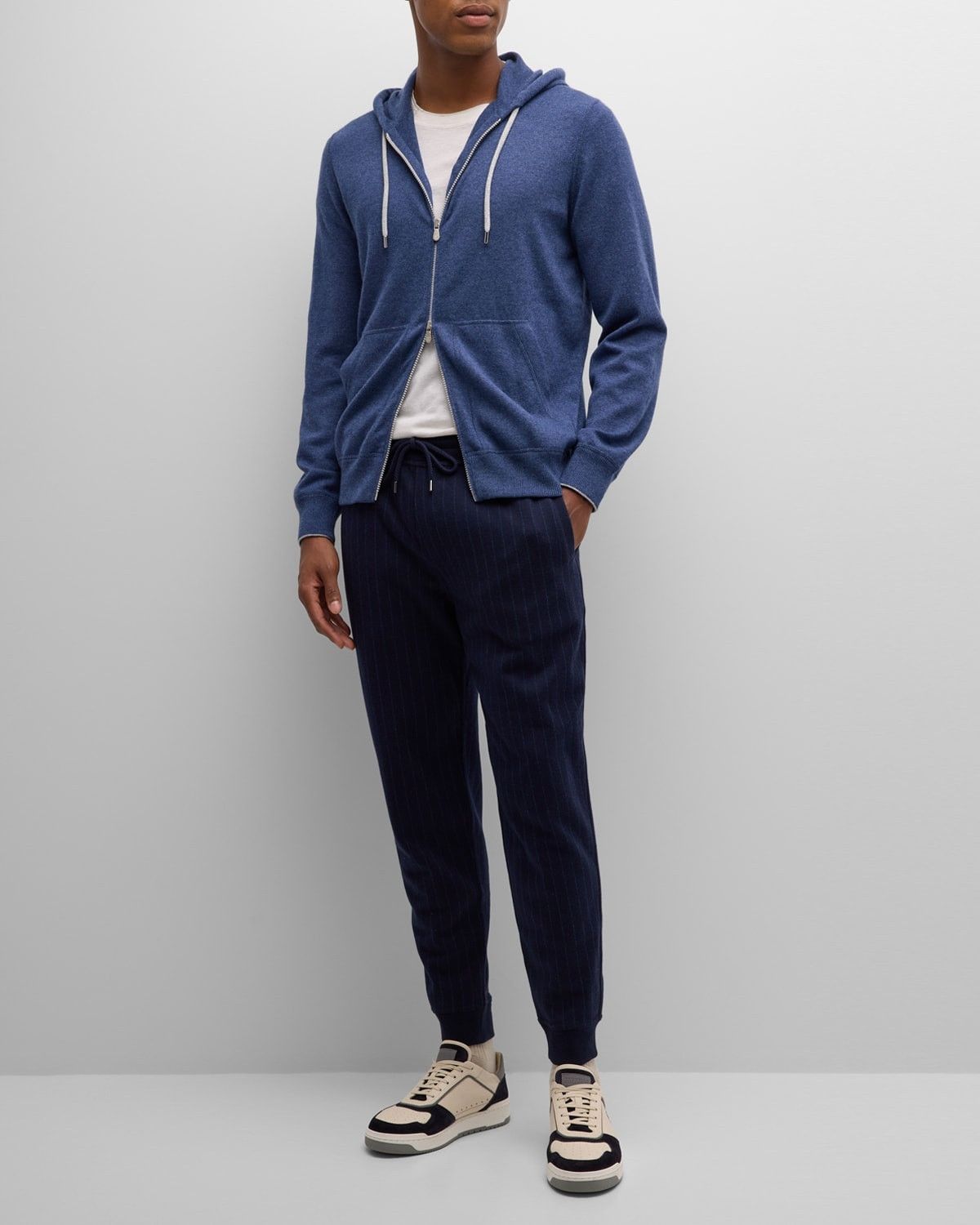 Brunello Cucinelli o1w1db10425 Cashmere Sweater in Blue Size US XXL / EU 58 / 5 - 1 Thumbnail
