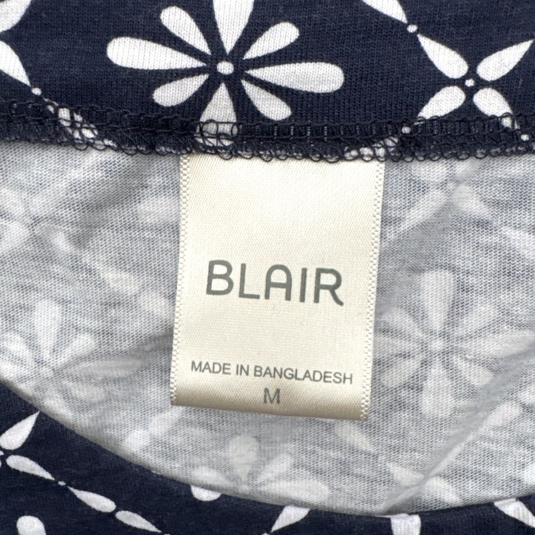 Blair Blair Blouse Womens Size M Blue Geometric Floral Tile Preppy Grandmacore Retro Y2K City Flower Short Sleeve Round Neck Pullover Casual Travel Size M / US 6-8 / IT 42-44 - 4 Thumbnail