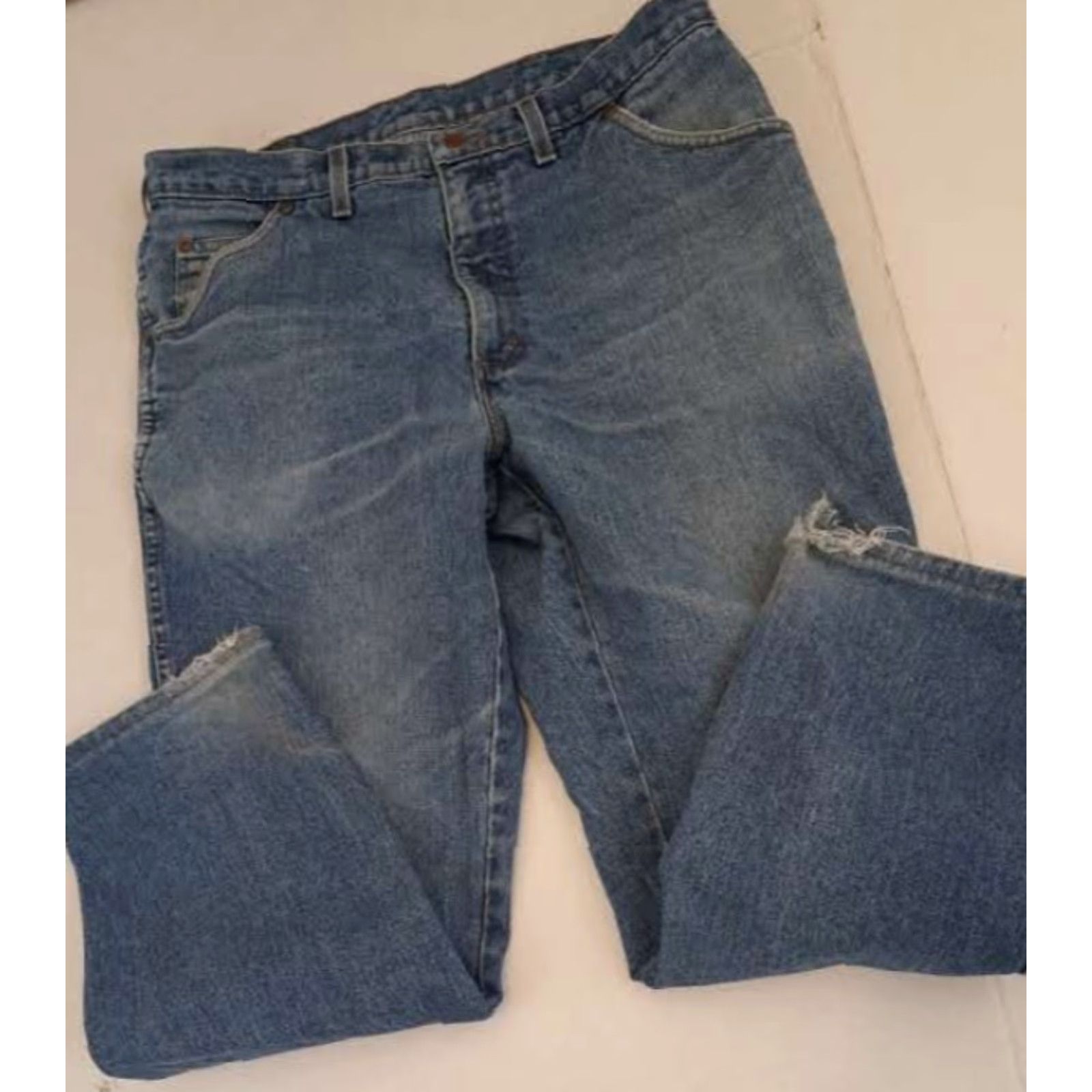 Lands' End VINTAGE Lands' End Denim Blue Jeans Men 35 Regular 30 Inseam 5-Pocket Cotton Blue Shirt? Size US 35 - 3 Thumbnail