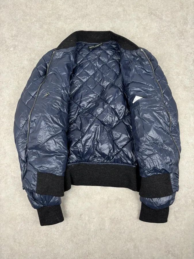 Dolce & Gabbana Dolce & Gabbana Navy Nylon Quilted Bomber Jacket Size US L / EU 52-54 / 3 - 7 Thumbnail