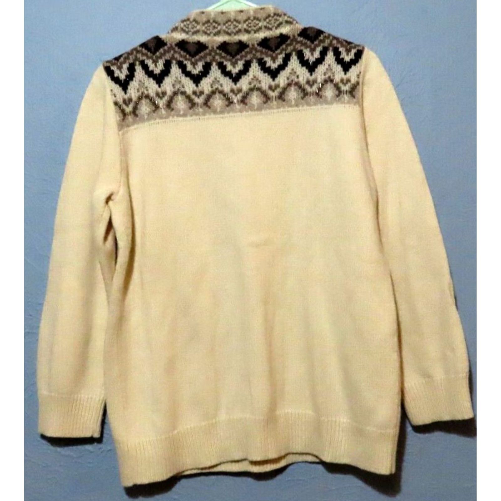 Coldwater Creek Coldwater Creek Sweater Womens L Nordic Beaded Crewneck Buttoned Knit Ivory Size L / US 10 / IT 46 - 7 Thumbnail