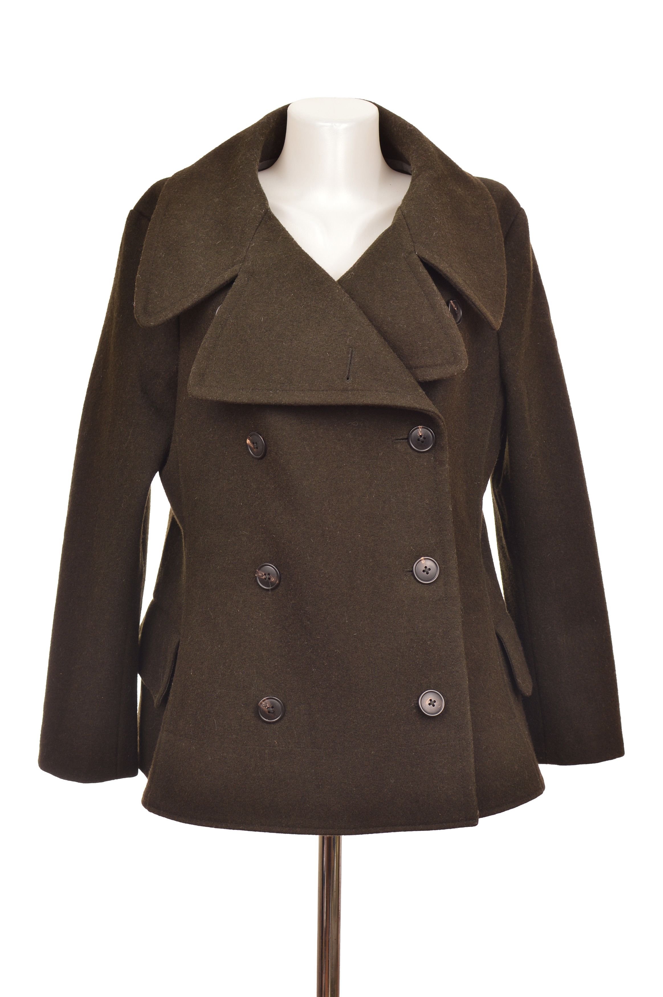 Jil Sander × Uniqlo Uniqlo Jil Sander +J Big Collar Wool Blend Pea Coat Size L / US 10 / IT 46 - 1 Thumbnail