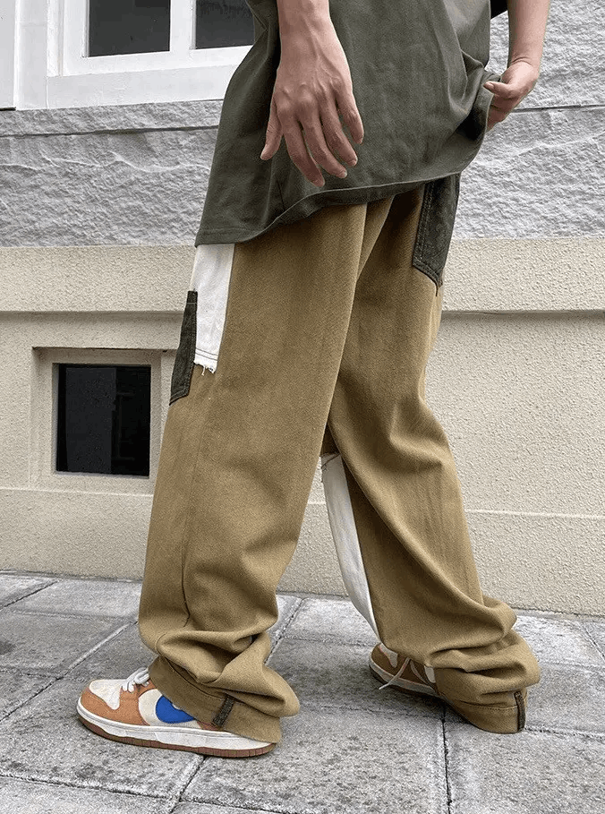 Japanese Brand × Vintage Khaki bandana patchwork grunge pants aesthetic Size US 32 / EU 48 - 4 Thumbnail