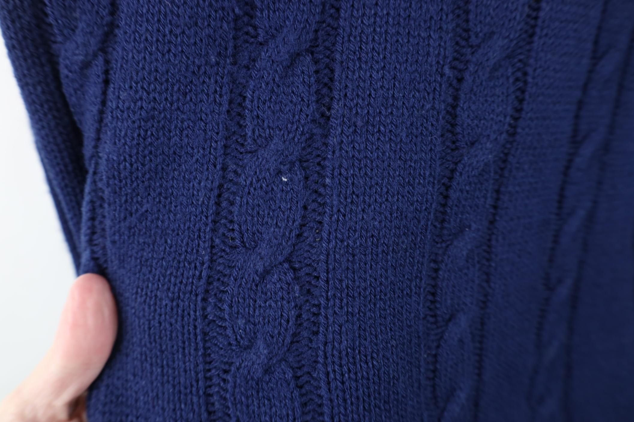Vintage Vintage 70s 80s Streetwear Chunky Cable Knit Sweater Blue Size M / US 6-8 / IT 42-44 - 7 Thumbnail