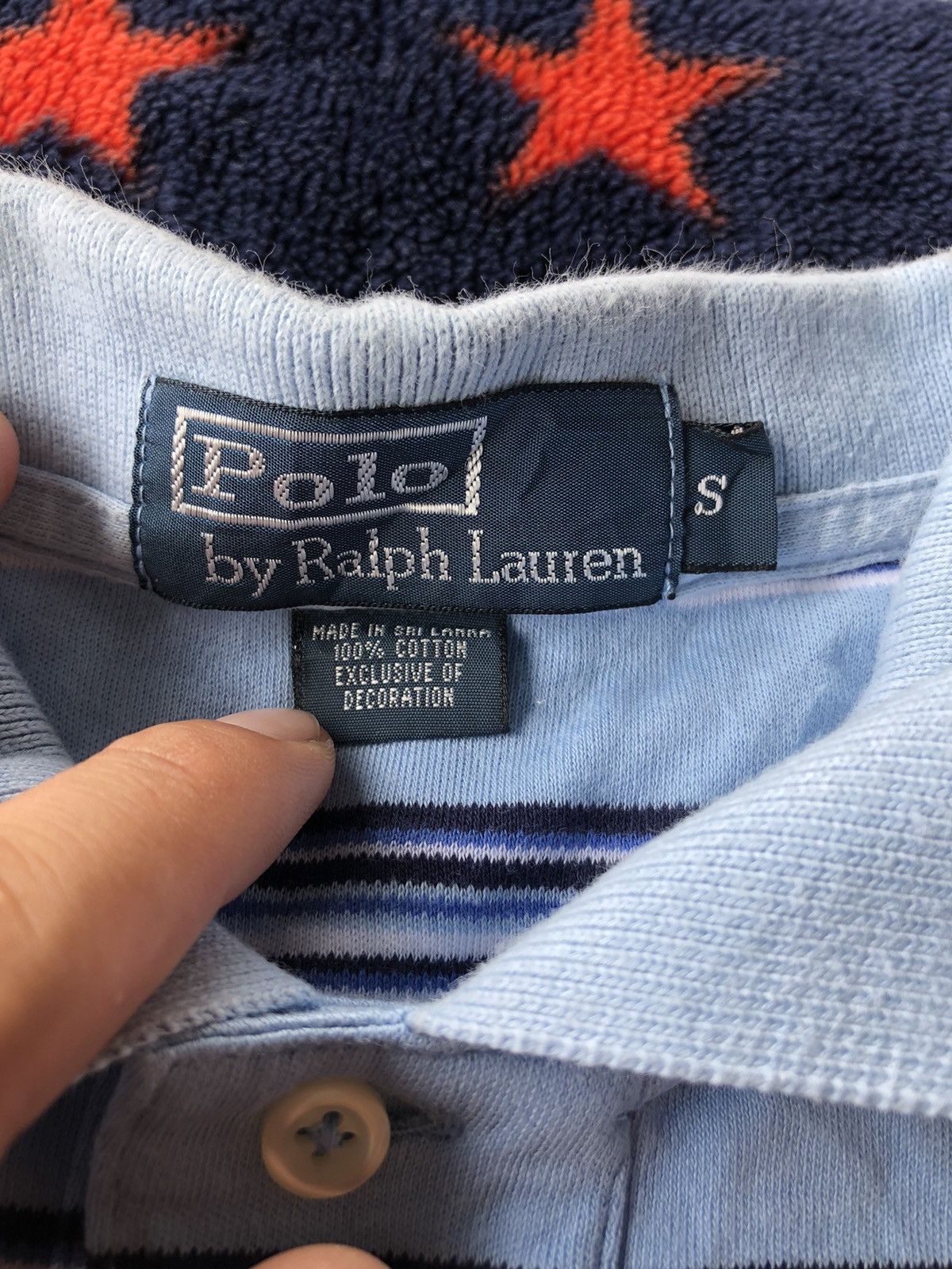Polo Ralph Lauren Vintage Polo Ralph Lauren Stripe Blue Harizontal Collar Tee Size US S / EU 44-46 / 1 - 9 Thumbnail
