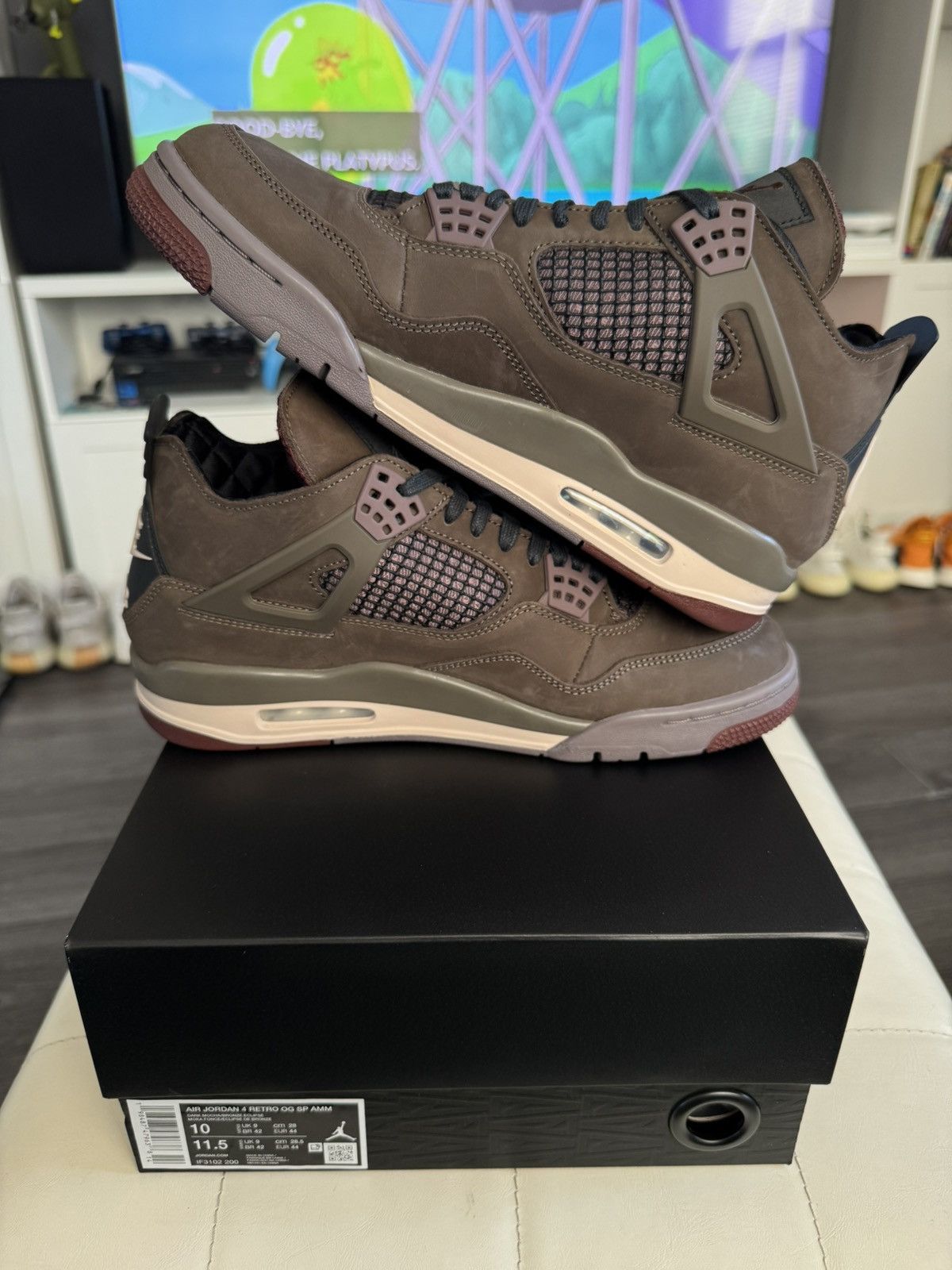 A Ma Maniere × Nike Jordan 4 Retro x A Ma Maniére “Dark Mocha” Size US 10 / EU 43 - 5 Thumbnail