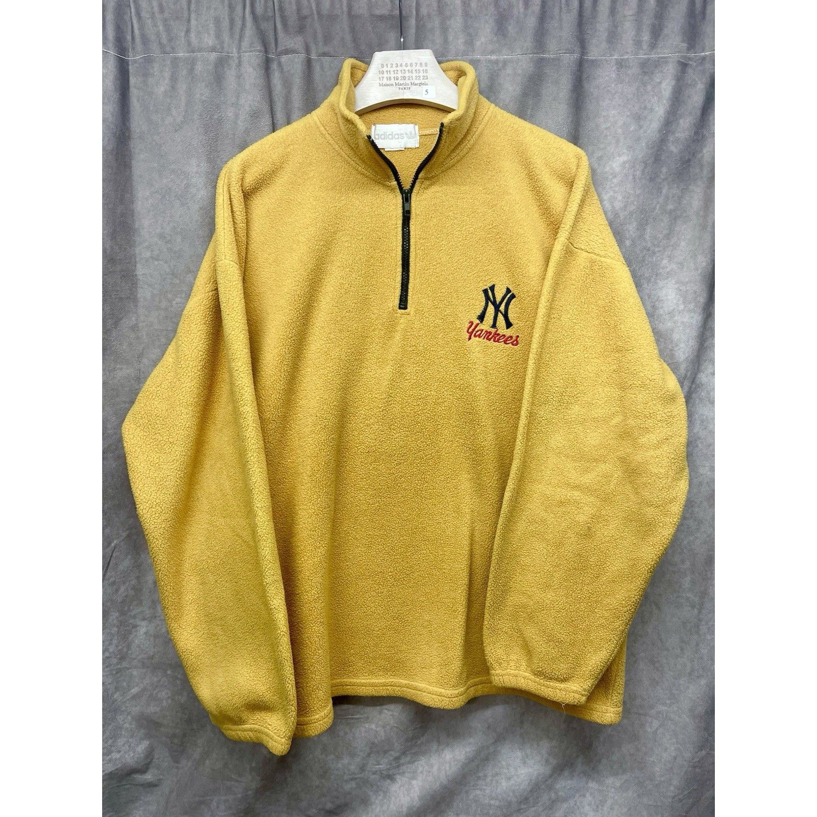 Adidas VINTAGE 90S ADIDAS NEW YORK YANKEES FLEECE 1/4 ZIP YELLOW US Size US XL / EU 56 / 4 - 2 Thumbnail