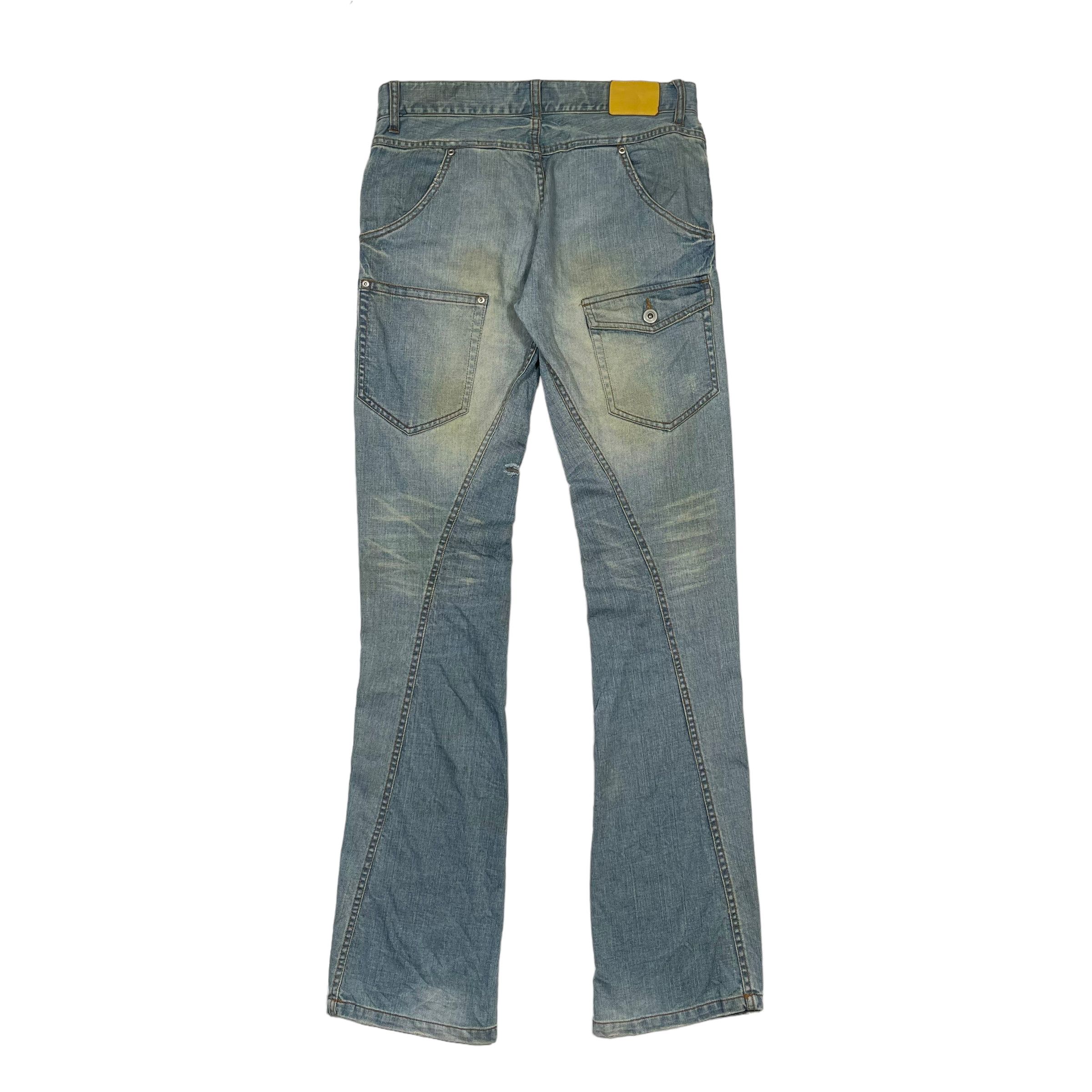 Issey Miyake × Tete Homme Tete Homme Flare Tactical Pocket Washed Denim Pants Size US 29 - 1 Thumbnail