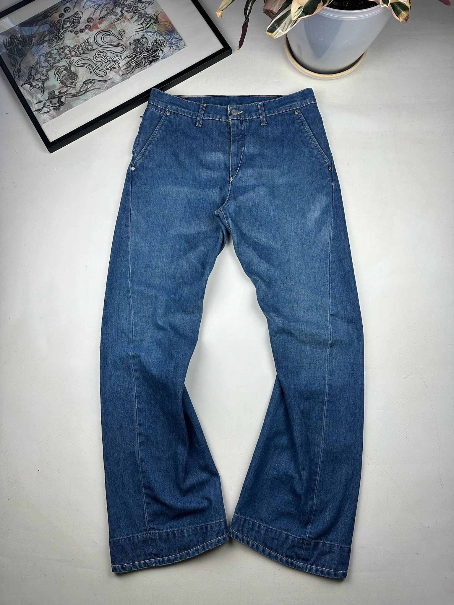 Vintage Levis Engineered Twisted Jeans Mens Blue Denim Pants