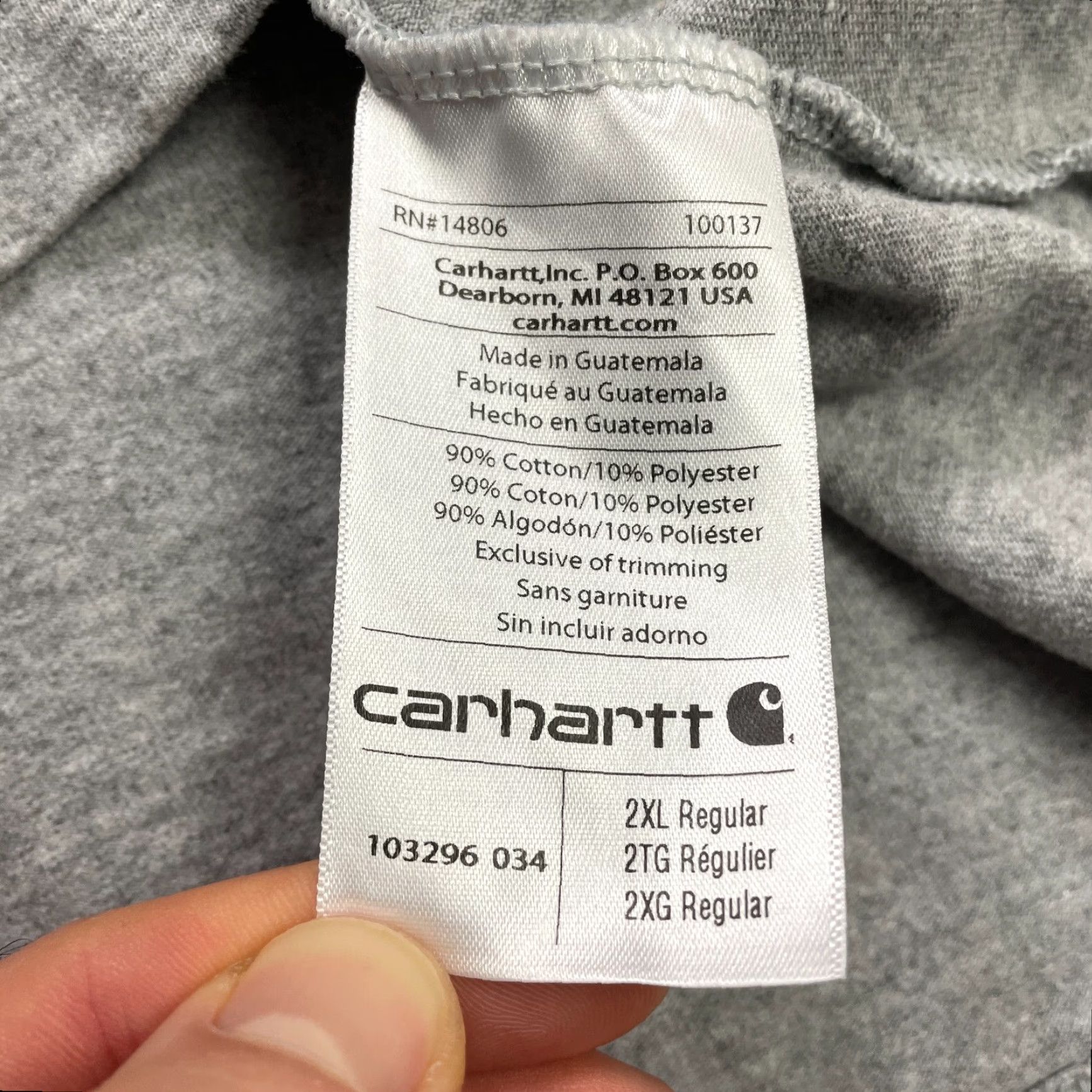 Carhartt VINTAGE Carhartt Relaxed Fit T-Shirt Mens 2XL Gray Crew Neck Cotton Casual Pocket Tee Size US XXL / EU 58 / 5 - 6 Thumbnail