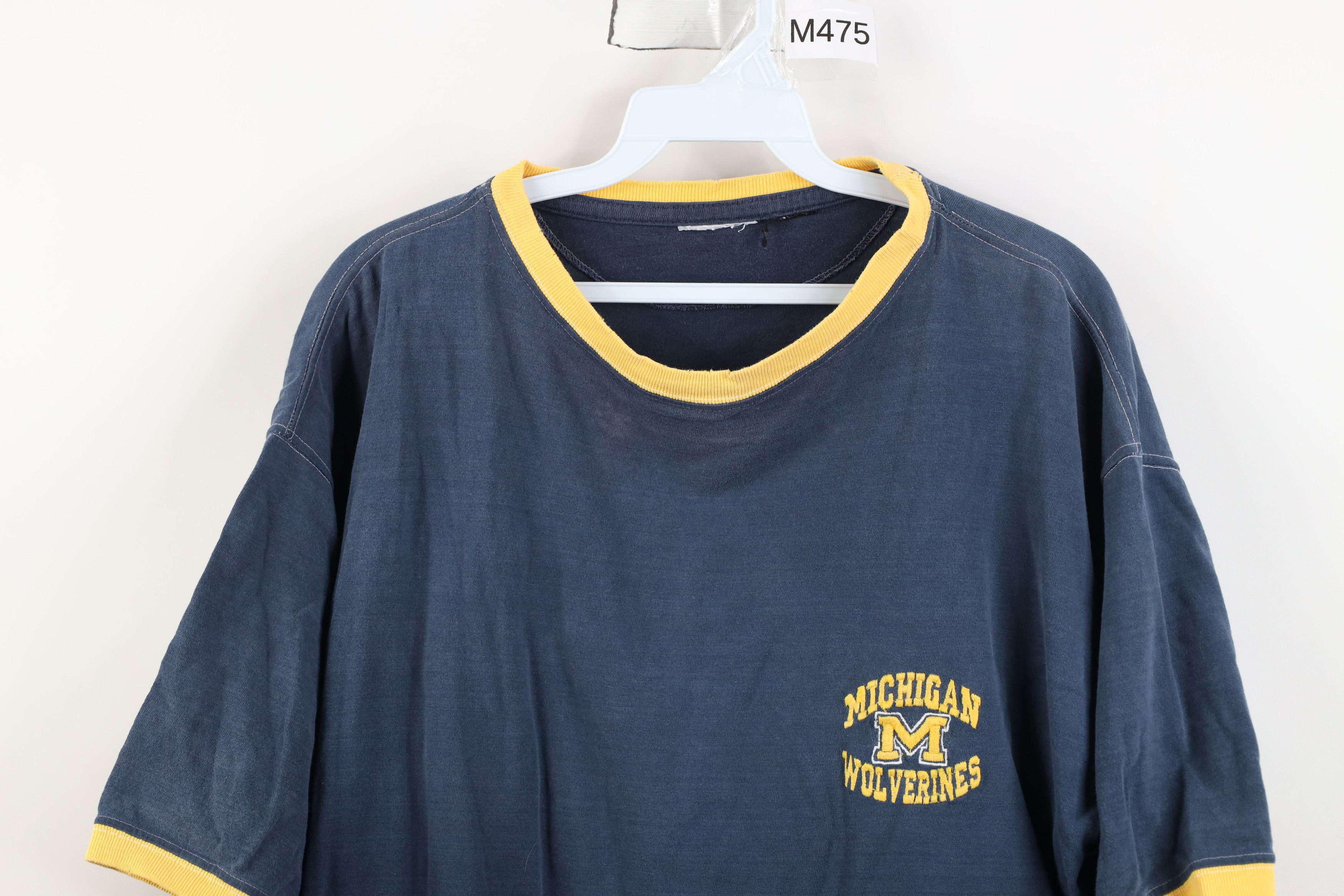 Vintage Vintage 90s University of Michigan Ringer T-Shirt Blue Size US L / EU 52-54 / 3 - 2 Thumbnail