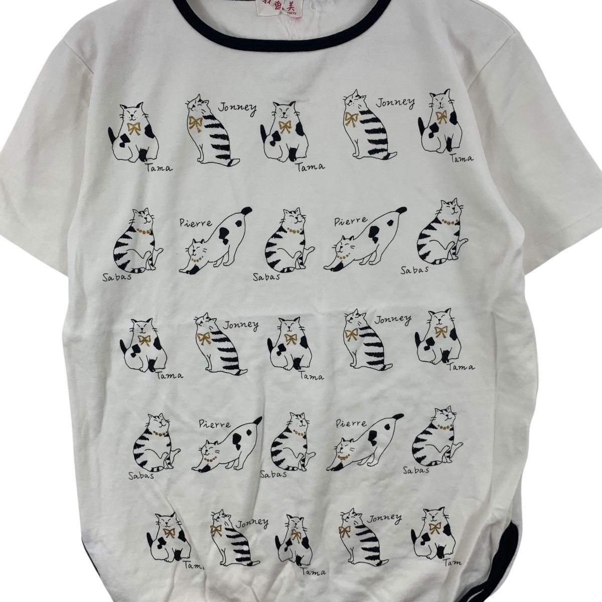 Vintage Vintage JAPAN TOKYO DESIGNER Name Of Cats Tee Shirt Top Size M / US 6-8 / IT 42-44 - 6 Thumbnail