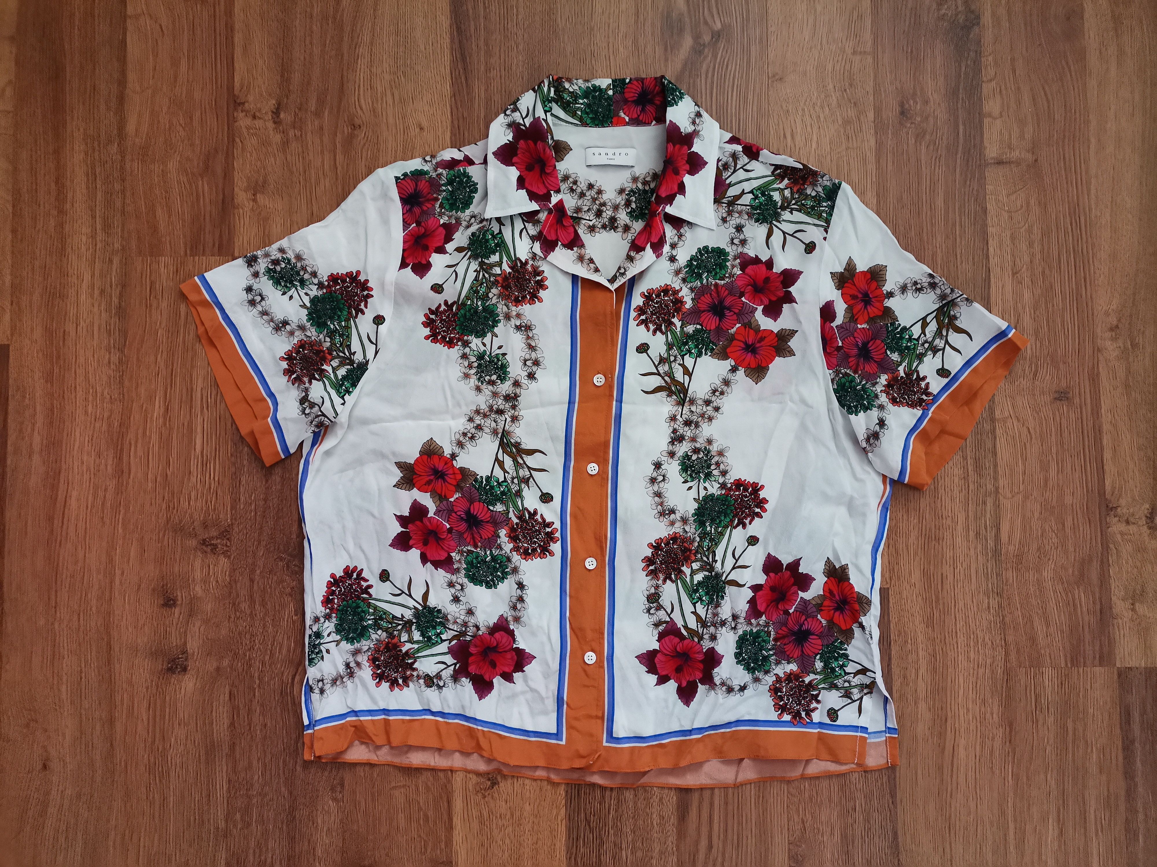 Sandro Sandro Women's Floral Shirt Size L / US 10 / IT 46 - 1 Thumbnail