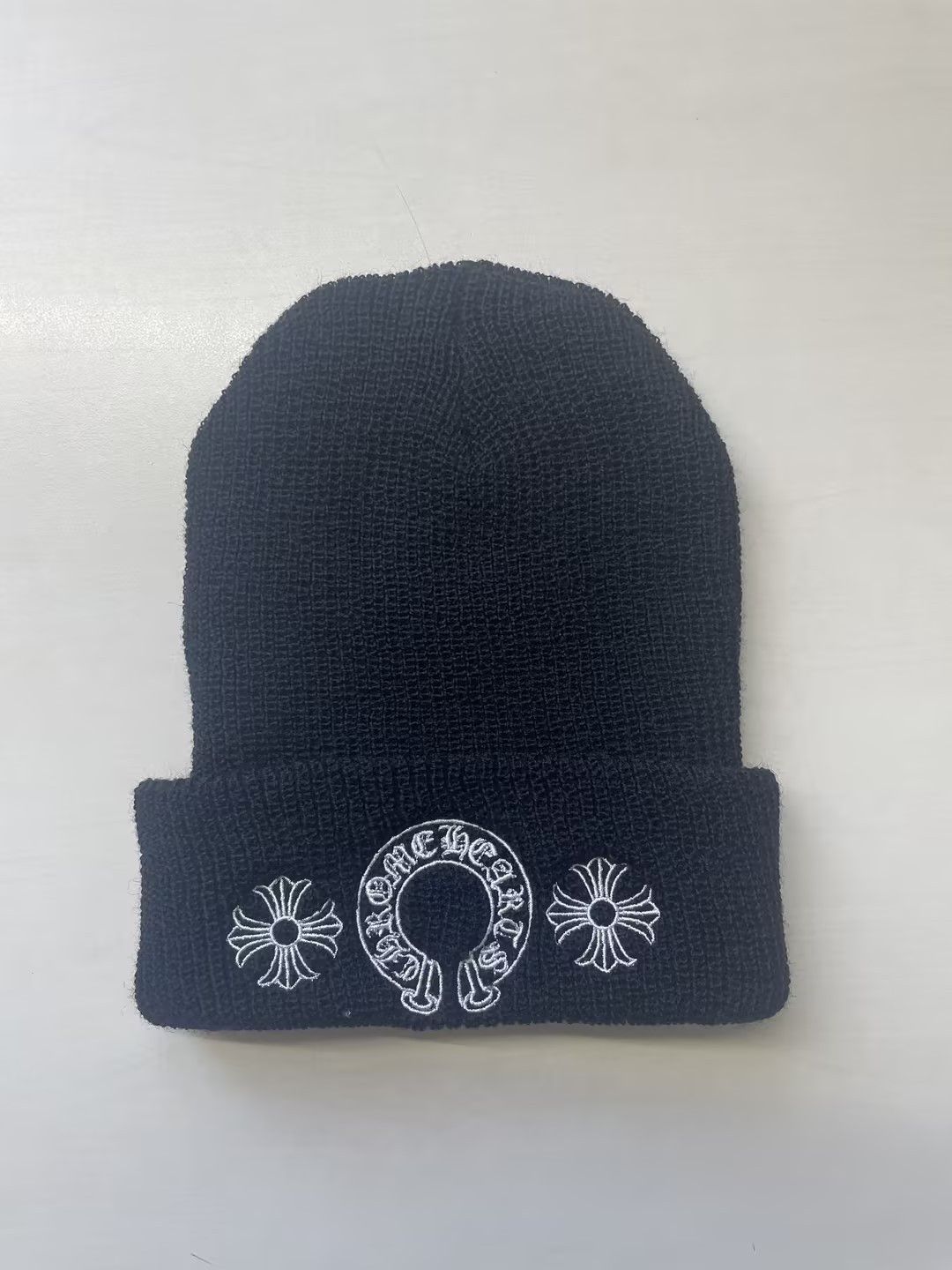 Chrome Hearts Chrome Hearts Horseshoe Embroidered Black Beanie Size ONE SIZE - 3 Thumbnail
