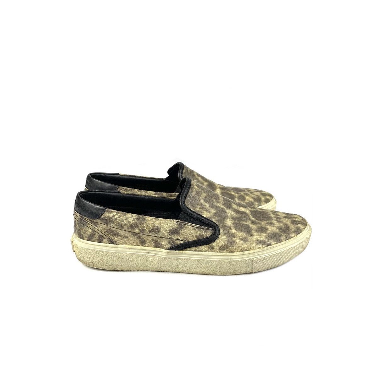 SAINT LAURENT PARIS FW14 SNAKESKIN SLIP ONS