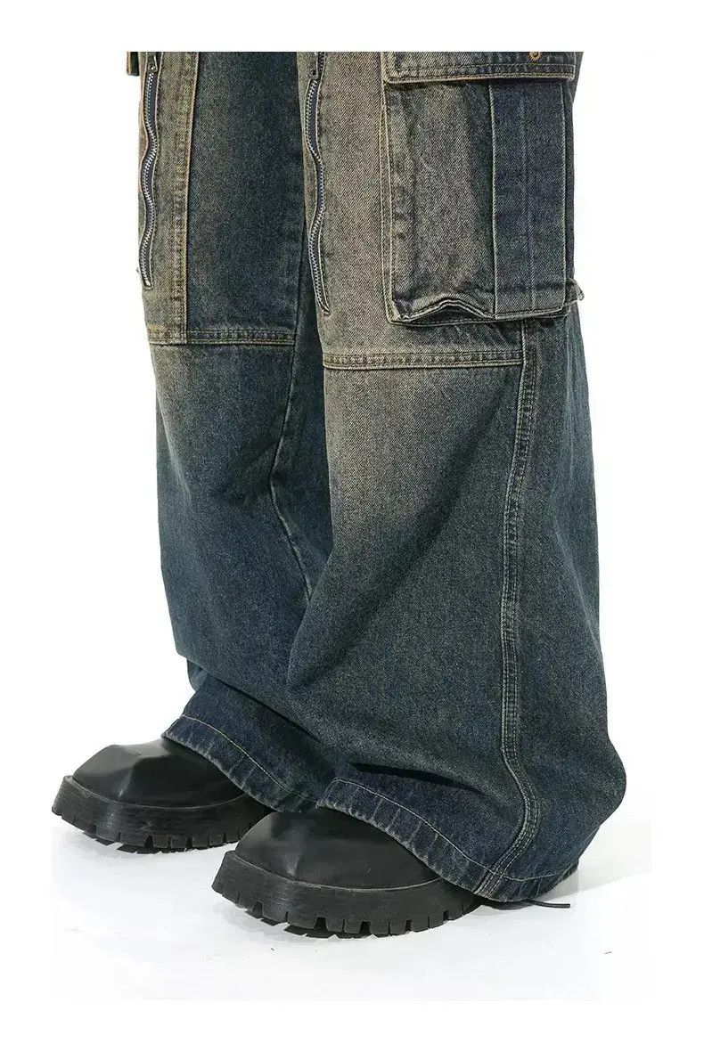 Japanese Brand Multi Pocket Retro Blue Baggy Jeans Size US 34 / EU 50 - 6 Thumbnail