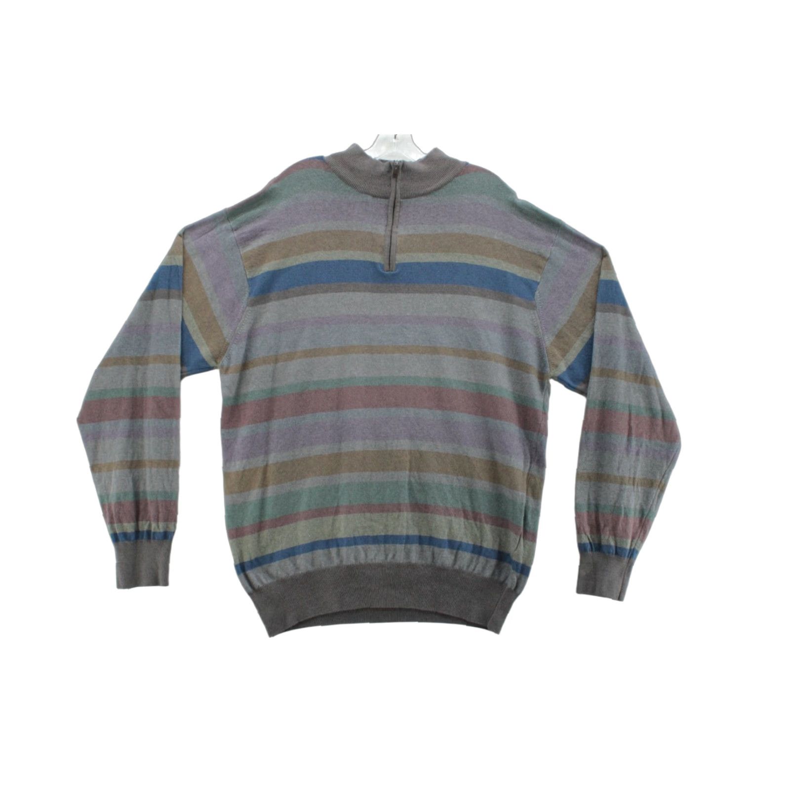 Peter Millar Peter Millar Sweater Mens 2XL Multicolor Stripe Merino Wool Blend 1/4 Zip Mock Neck Pullover Winter Fall Spring Classic Dad Designer Golf Size US XXL / EU 58 / 5 - 1 Thumbnail