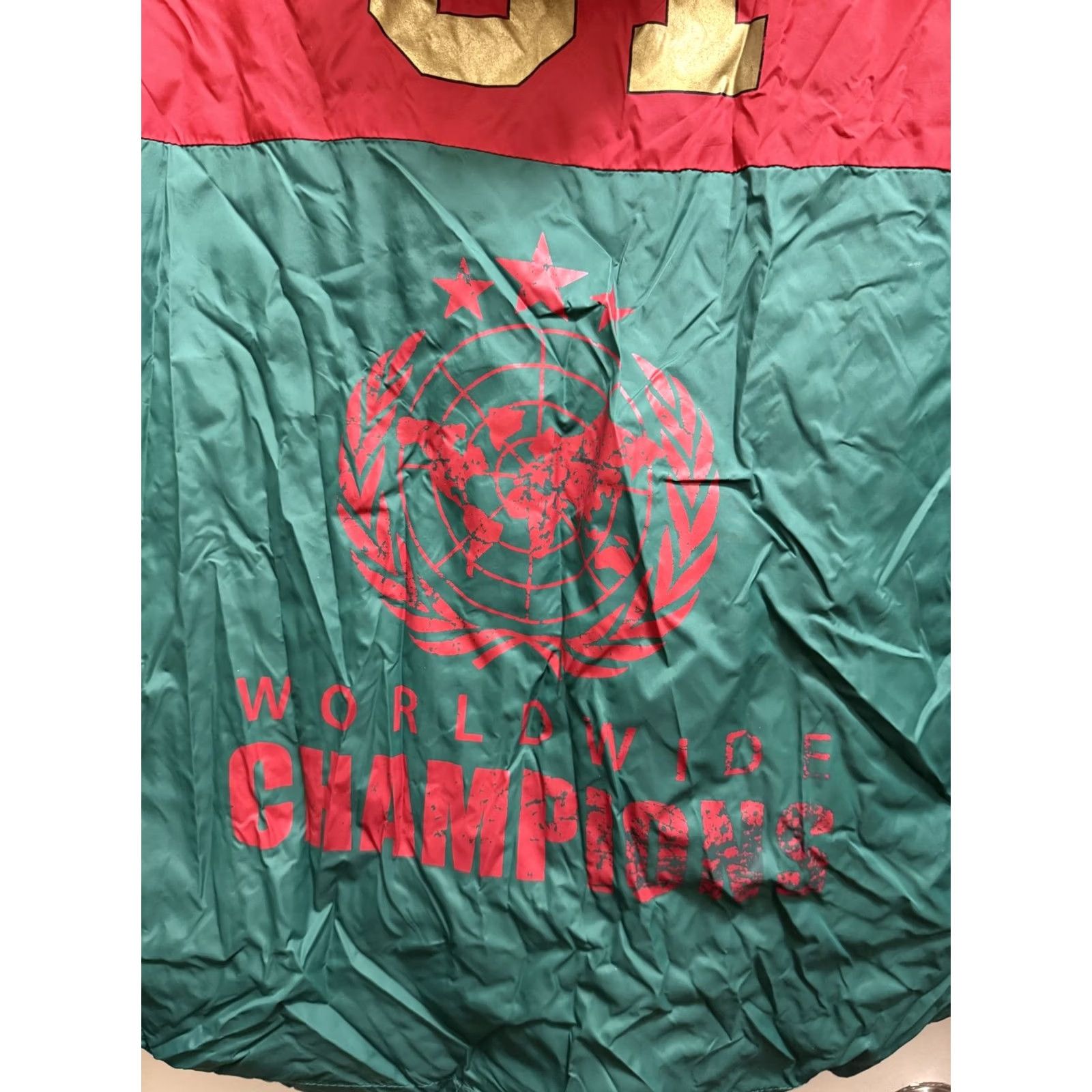 Vintage Copper Rivet Windbreaker Jacket Mens XL Red Green Worldwide Champions Hooded Size US XL / EU 56 / 4 - 7 Thumbnail