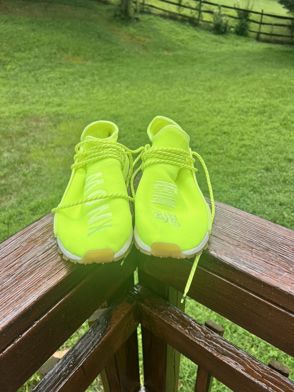 Adidas × Pharrell Adidas NMD Hu Trail Pharrell Now Is Her Time Solar Yellow Size US 12 / EU 45 - 3 Thumbnail