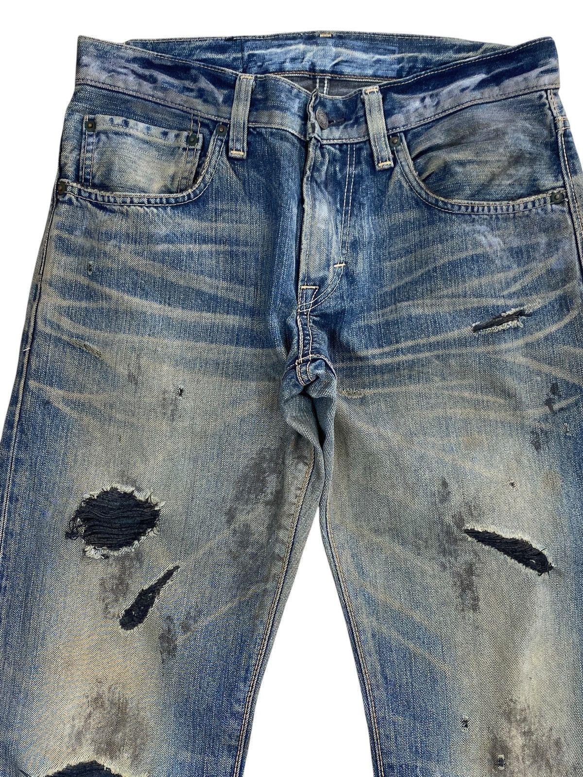 Edwin Vintage Edwin Mud Wash Style Distressed Jeans Size US 32 / EU 48 - 2 Thumbnail