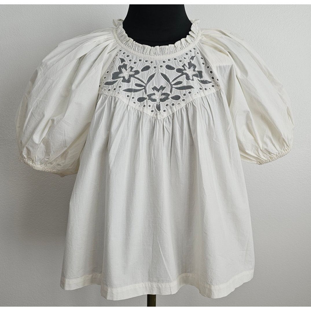 Cleobella Cleobella Women's Organic Cotton Ivory Baylor Blouse S Size S / US 4 / IT 40 - 5 Thumbnail
