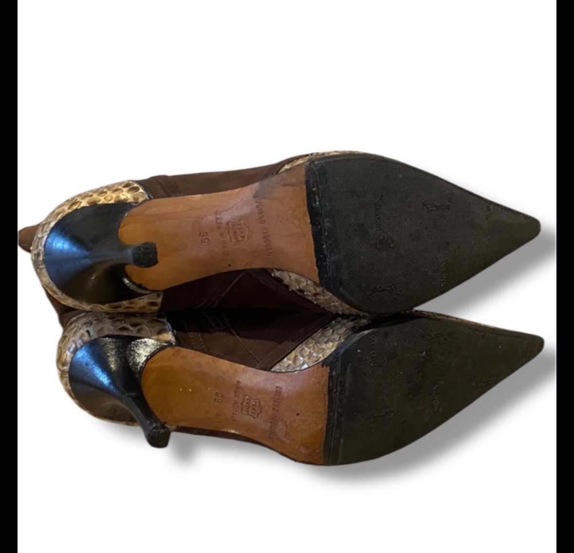 Luciano Padovan brown leather boots 39