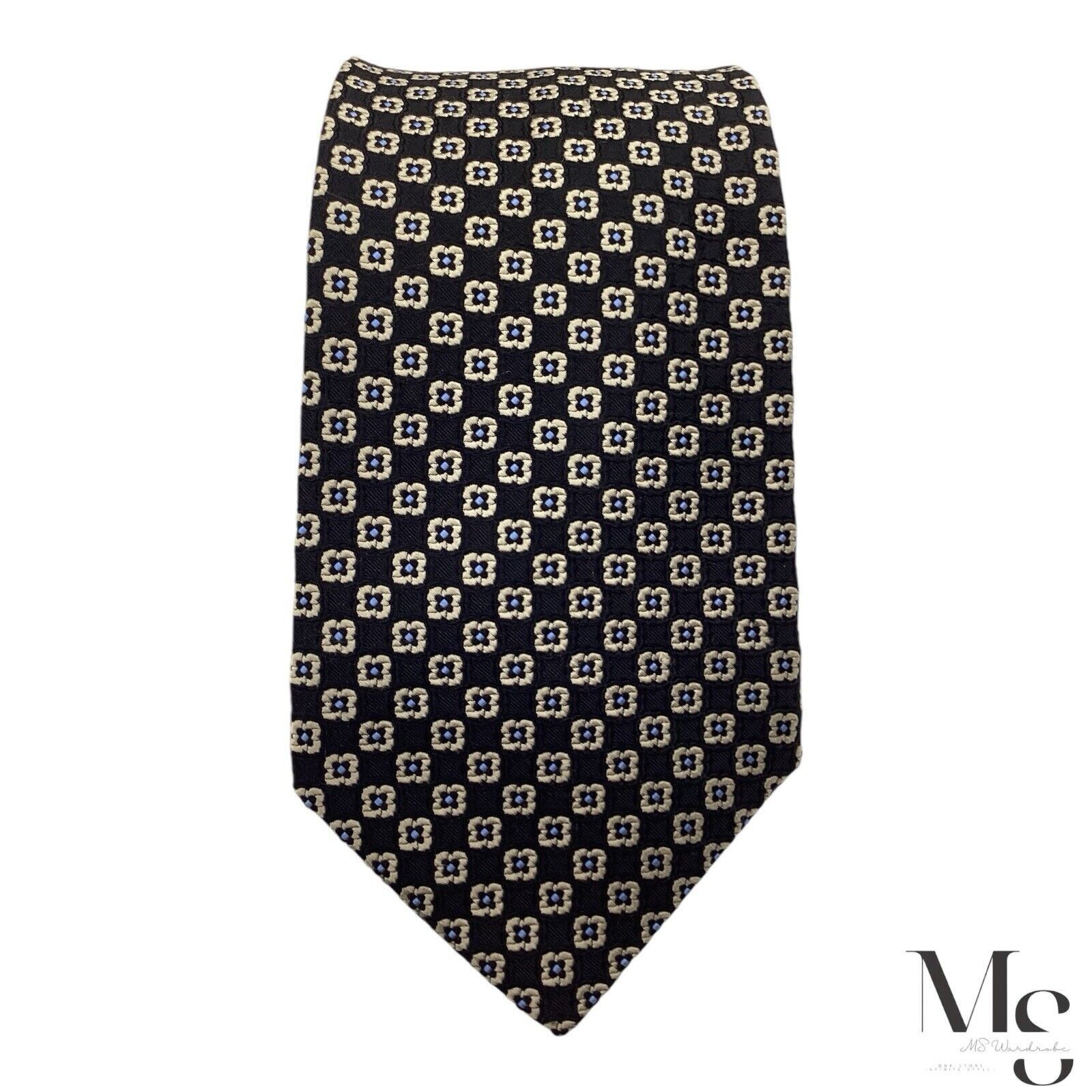 Daniel Cremieux DANIEL CREMIEUX XL Black Floral Silk Tie Hand Made In USA W: Size ONE SIZE - 3 Thumbnail