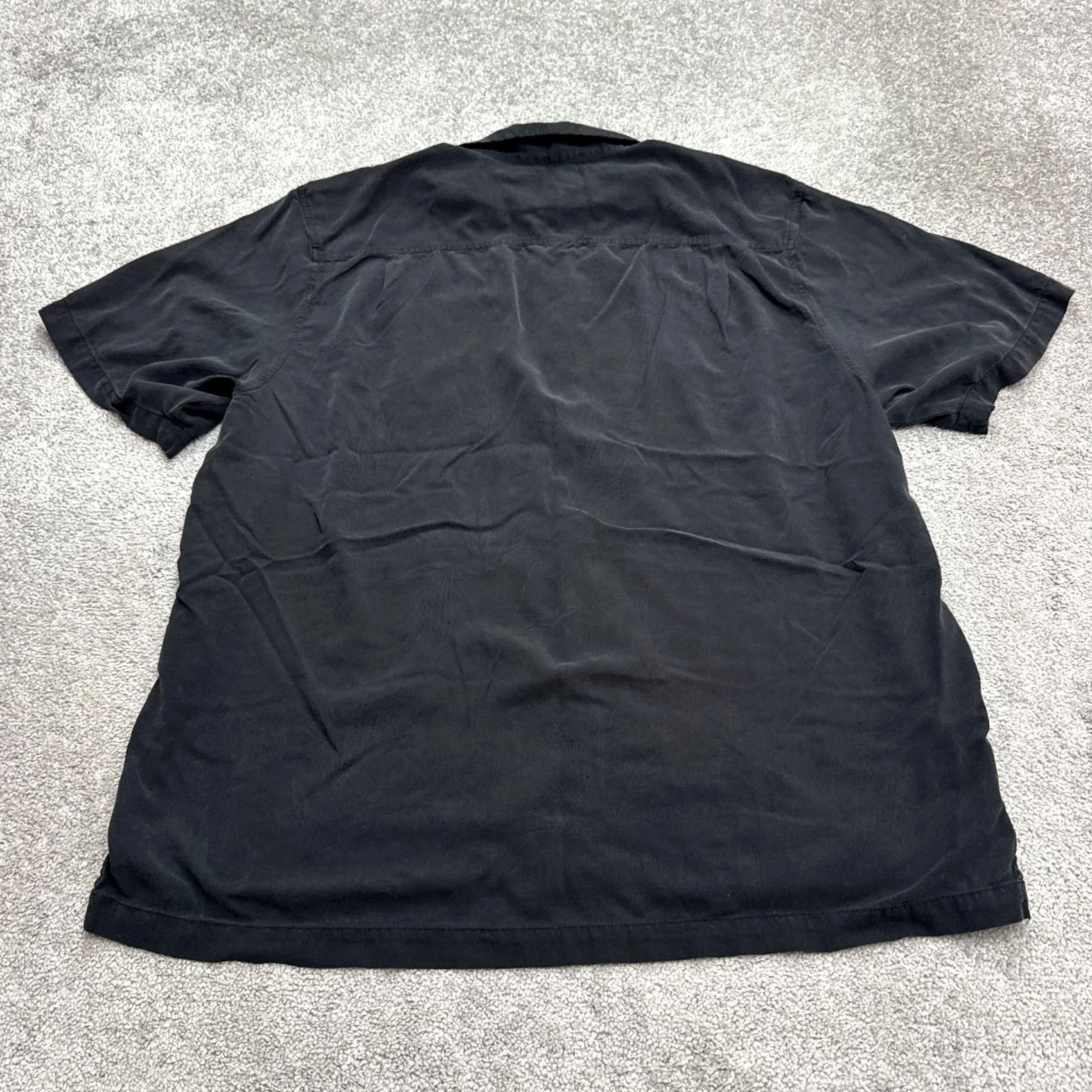 Tommy Bahama Tommy Bahama Silk Button-Down Shirt Mens 2XL Black Short Sleeve Floral Etched Size US XXL / EU 58 / 5 - 2 Thumbnail