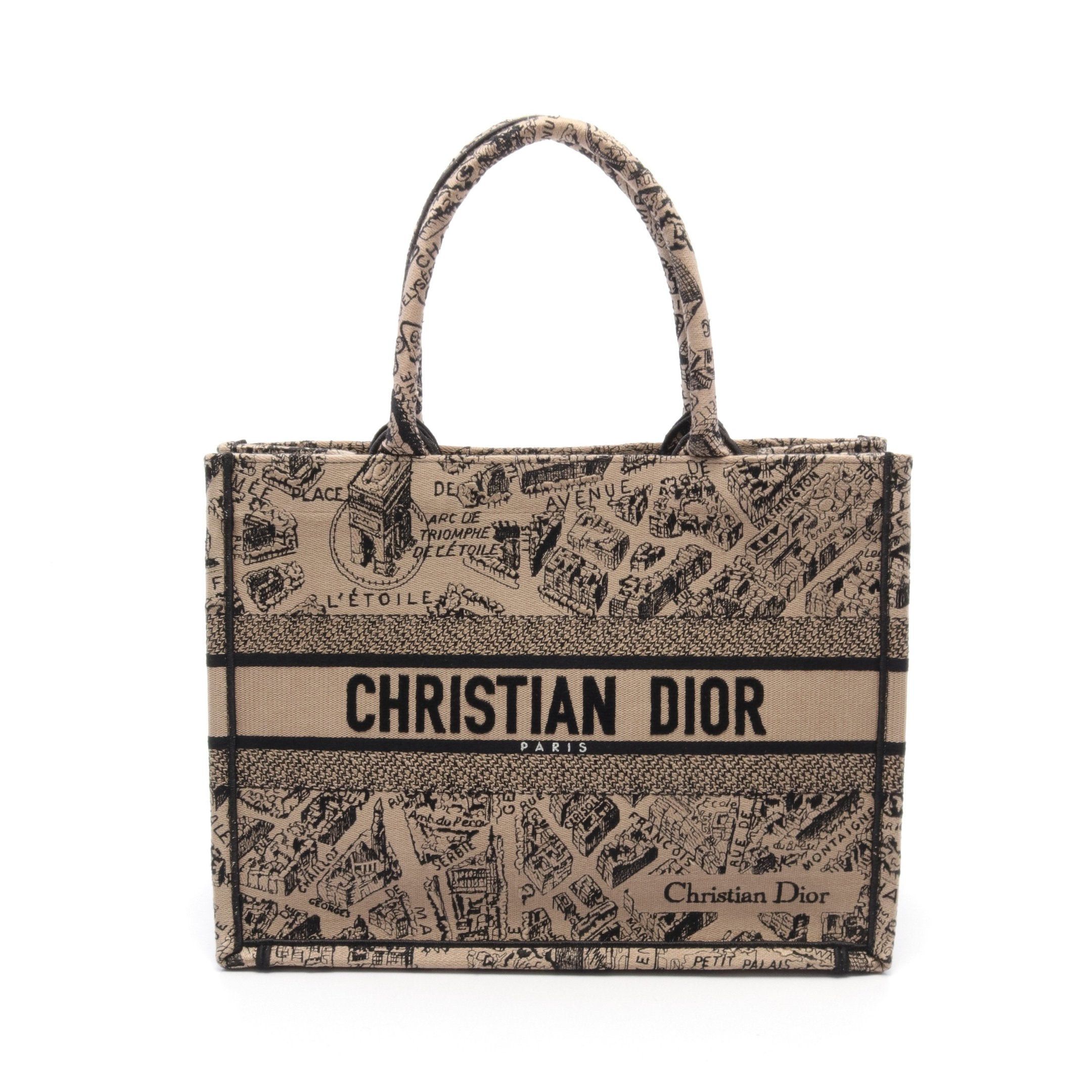 Dior Dior Book Tote Medium Dior Union Handbag Bag Canvas Gray Brown Black Size ONE SIZE - 1 Thumbnail