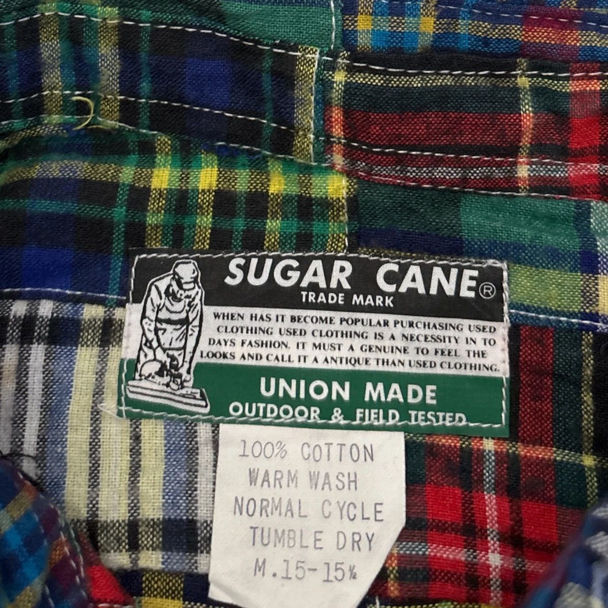 Sugar Cane Vintage Sugar Cane Patchwork Madras Plaid Button Down Shirts Size US L / EU 52-54 / 3 - 3 Thumbnail