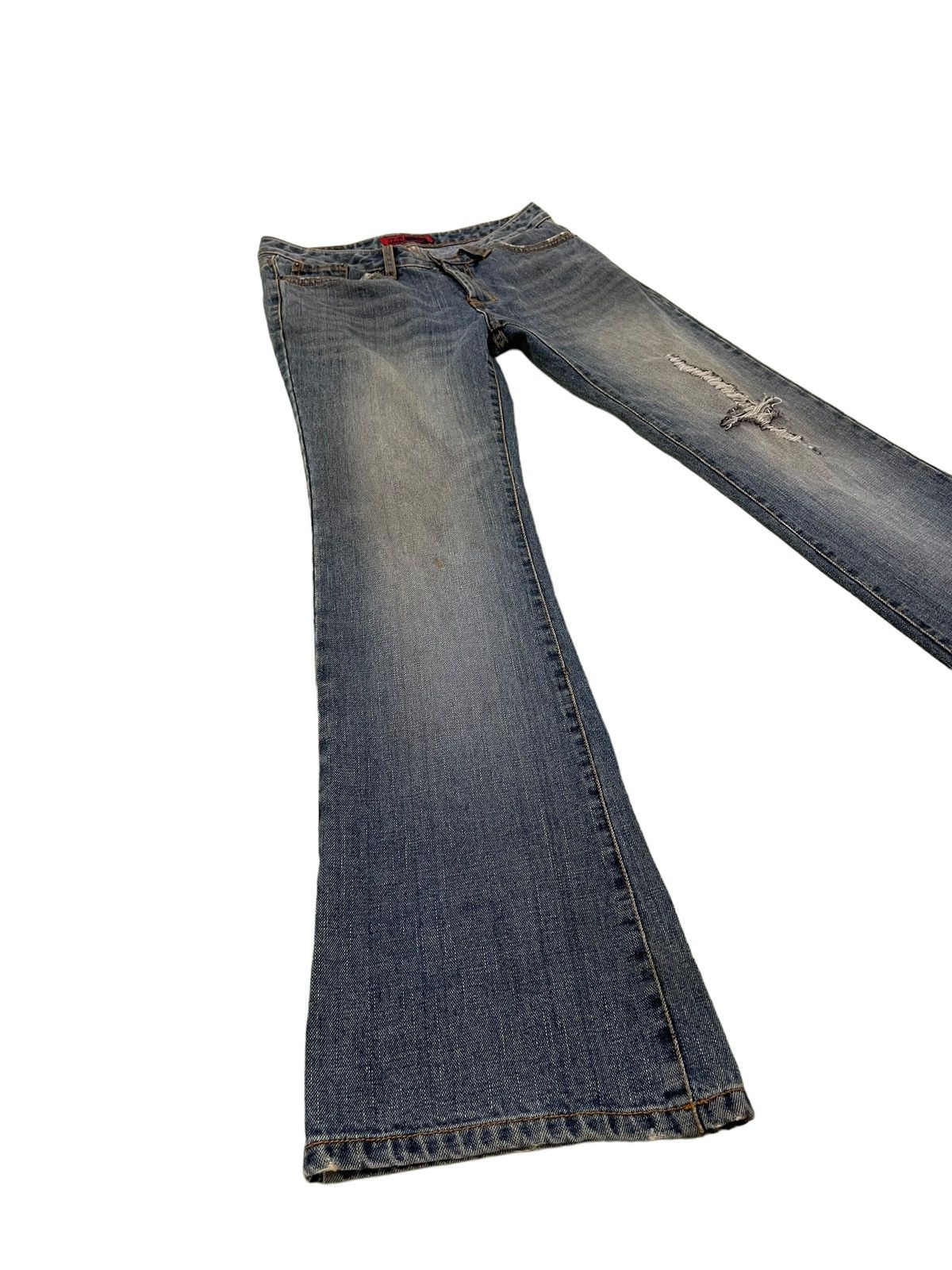 Japanese Brand Flare Jeans G&J Distress Low Rise Boot Cut 8🟦6 Size US 29 - 3 Thumbnail