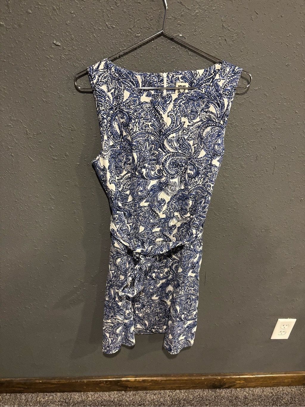 Anne Klein Anne Klein Blue and White Paisley Sleeveless Dress Size XL / US 12-14 / IT 48-50 - 1 Thumbnail