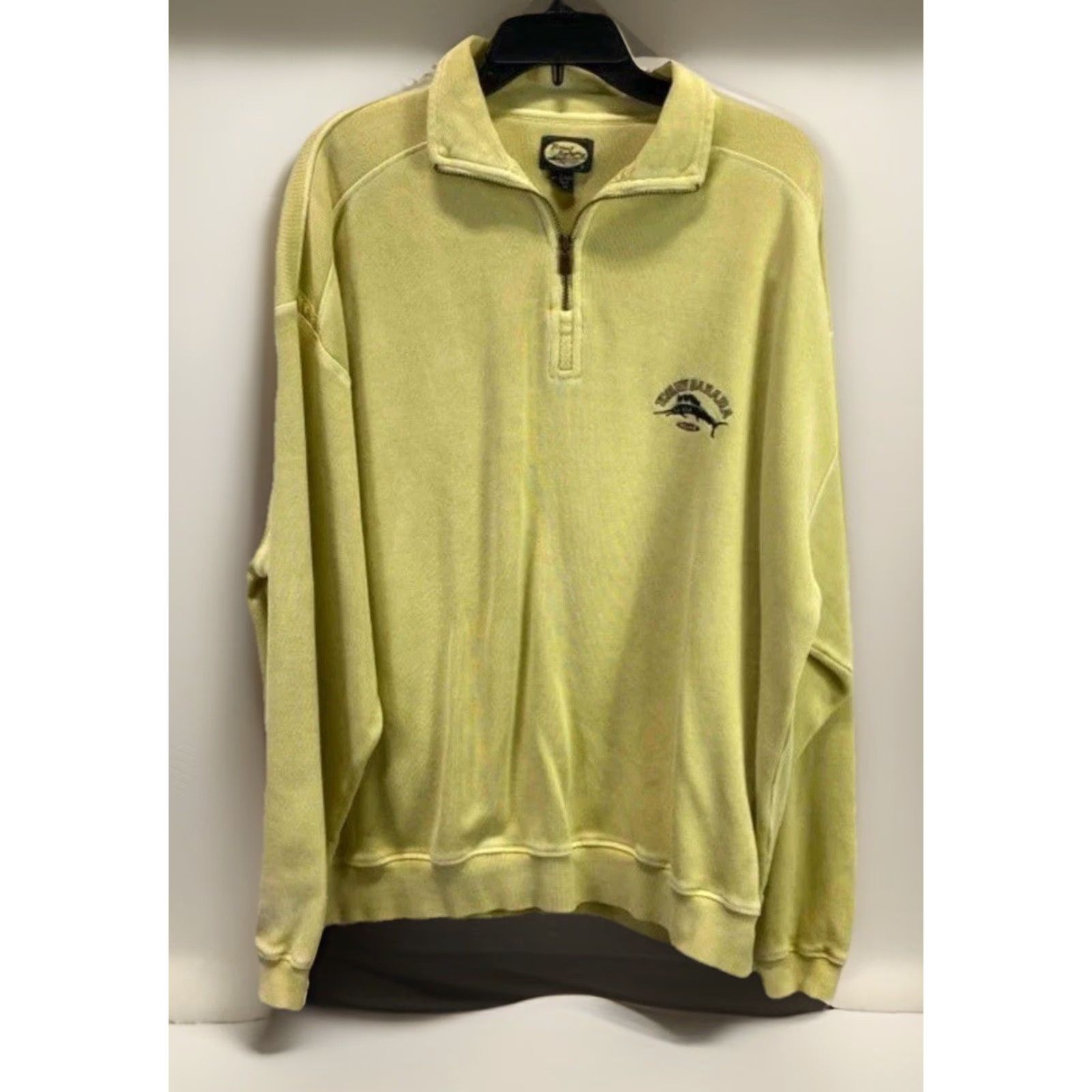 Tommy Bahama VINTAGE Men’s Tommy Bahama Tropical Amber 1/4 Zip Up Long Sleeve Pullover Sweater L Yellow Cotton Regular Mens Pullover 1/4 Zip Classic Winter Size US L / EU 52-54 / 3 - 2 Thumbnail