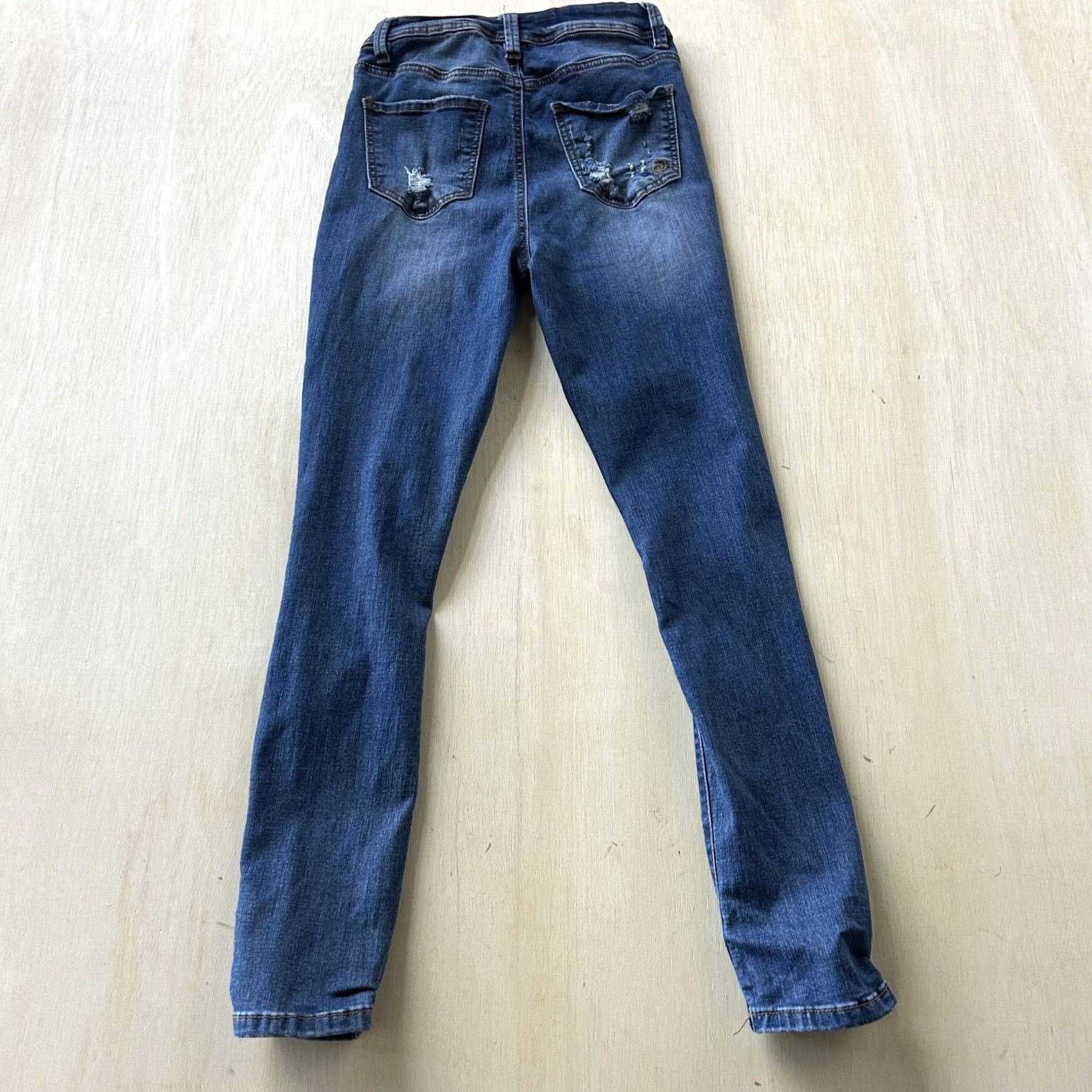 Denime Indigo Rein Jeans Womens 3 Medium Wash Blue Skinny Distressed Stretch Denim Size 26" / US 2 / IT 38 - 5 Thumbnail