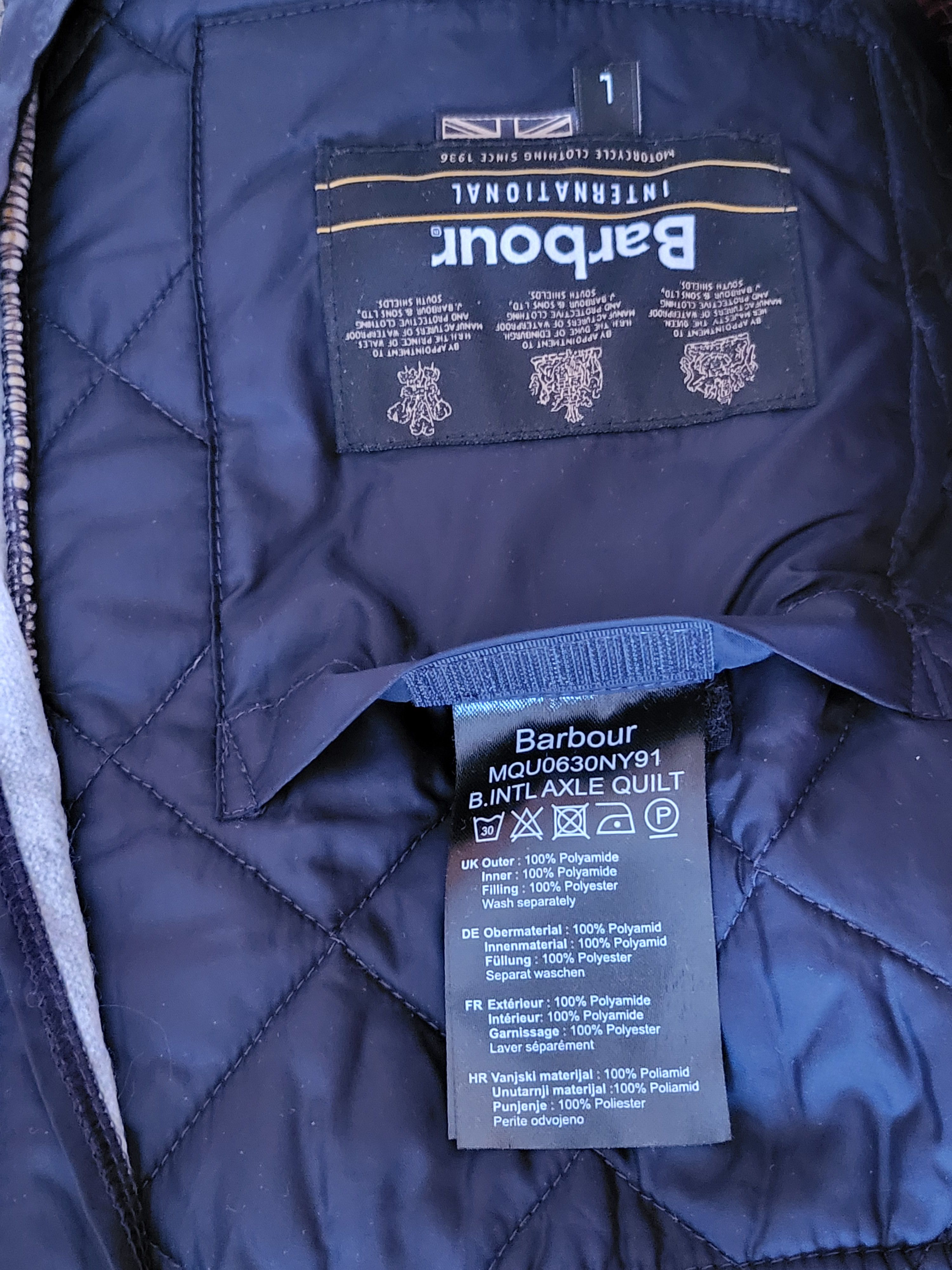 Barbour Barbour Quilted Jacket.Size L. Size US L / EU 52-54 / 3 - 7 Thumbnail