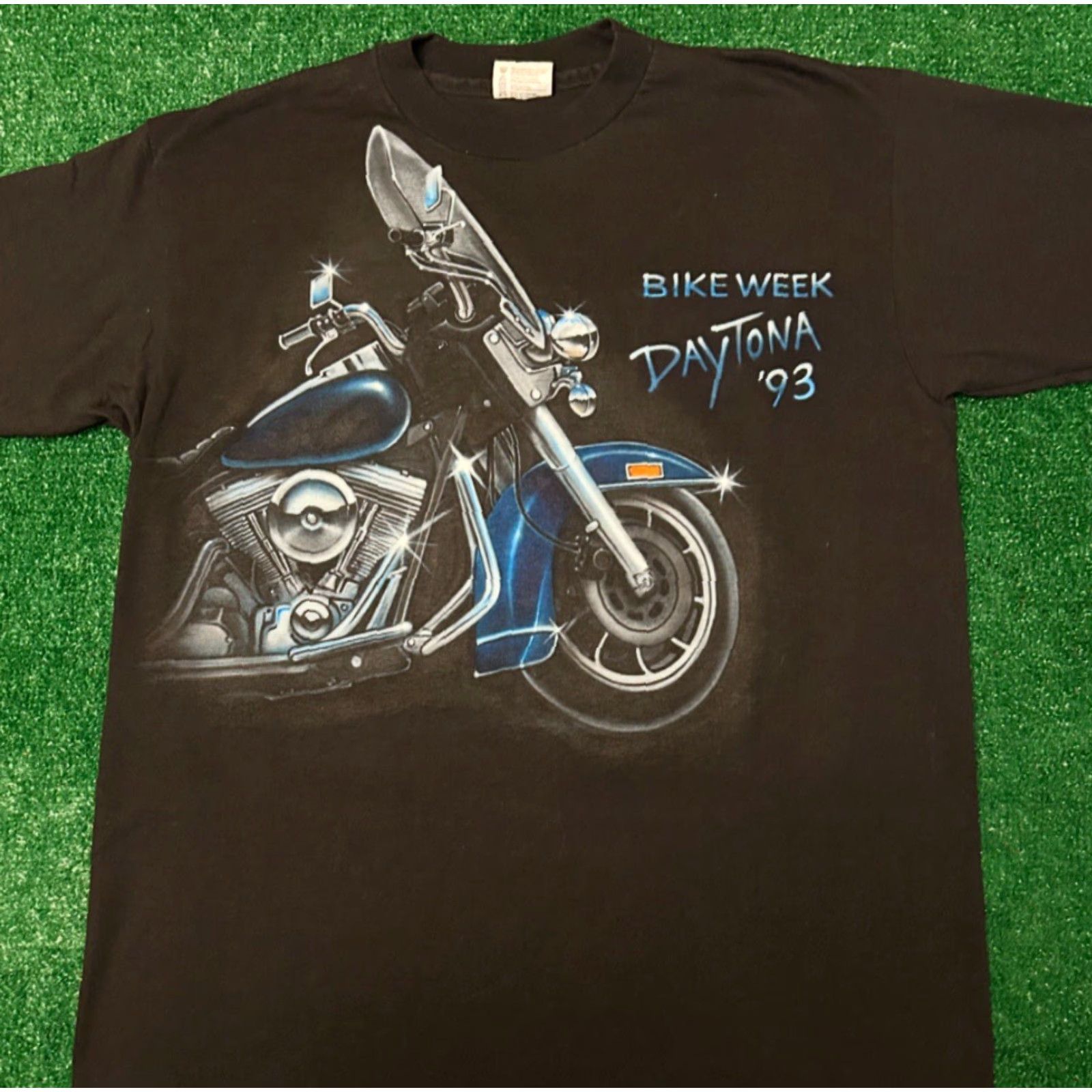 Vintage VINTAGE 90s Daytona Beach Bike Week Biker 1993 VTG Shirt Mens Large USA Black Short Sleeve T-Shirt Men Size US L / EU 52-54 / 3 - 3 Thumbnail