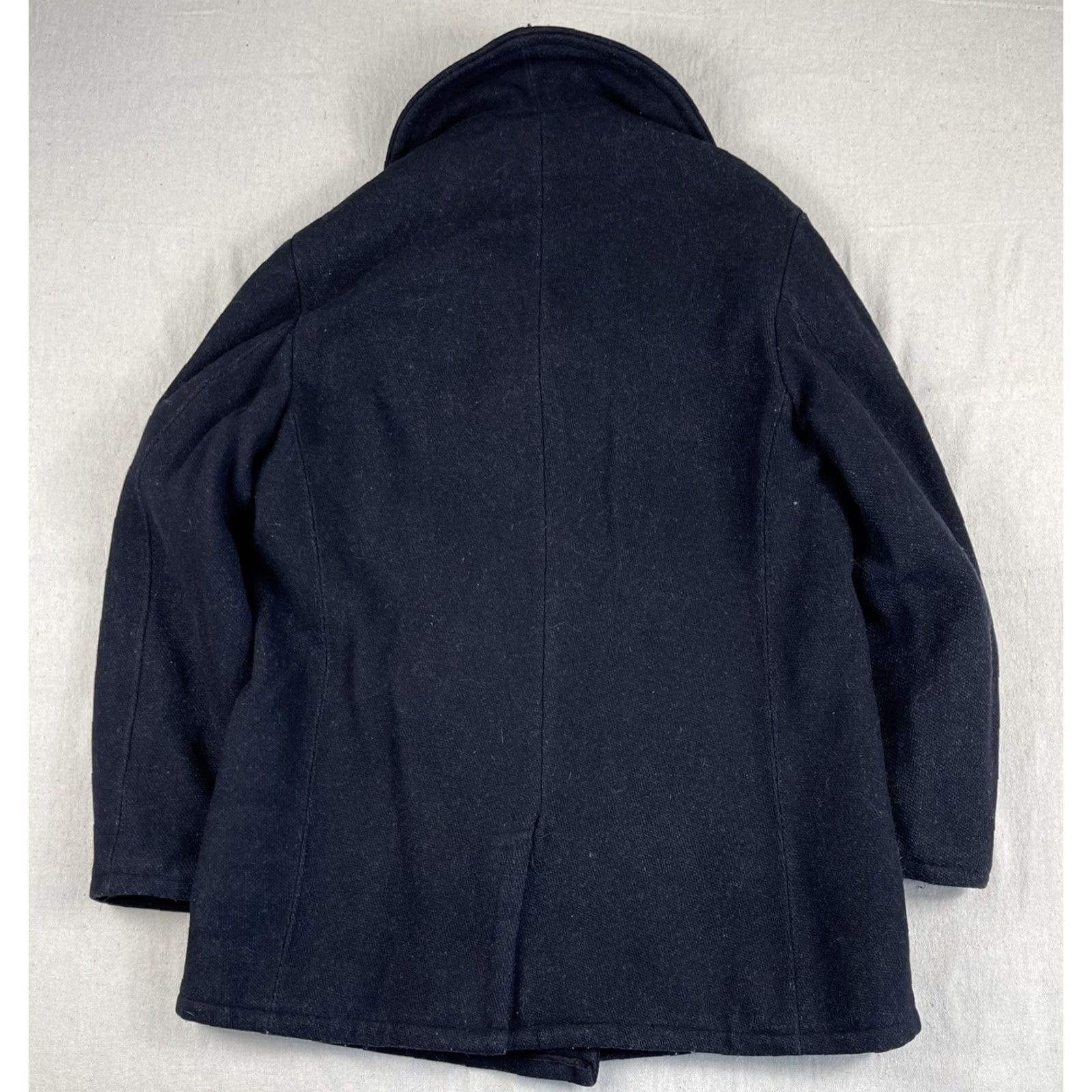 Vintage VINTAGE Empire Pea Coat Jacket Wool Navy 60s 70s Mens 36 Peacoat Regular 100% Wool Blue Quilted Pockets US Navy Button N/A Size US XXS / EU 40 - 2 Thumbnail