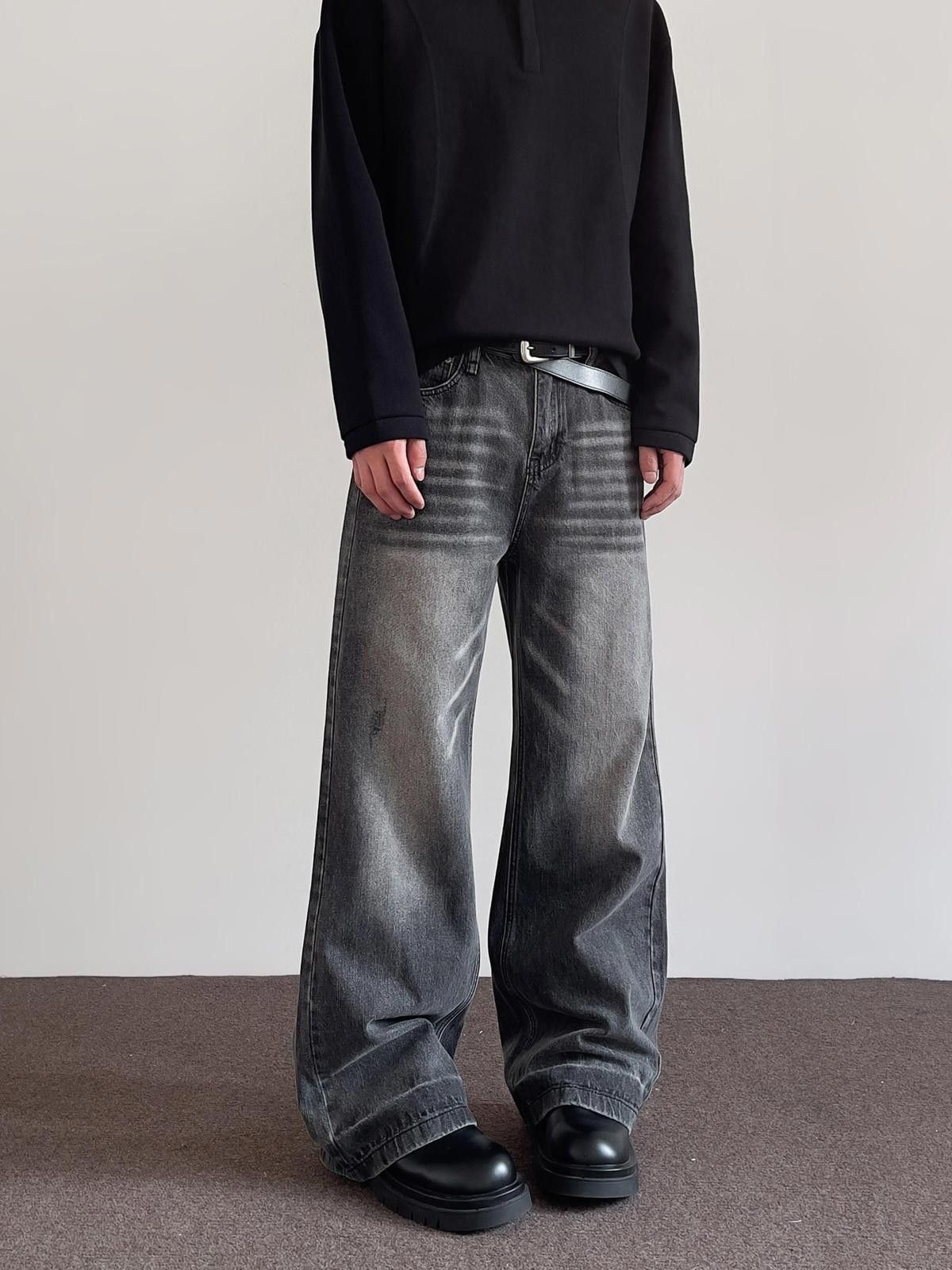 Jean × Vintage Gray Wide Leg Jeans Size US 30 / EU 46 - 2 Thumbnail