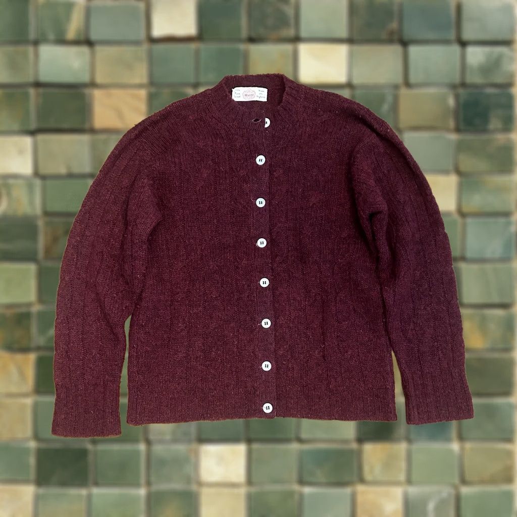 Vintage VINTAGE Cardigan Sweater Women’s Small Maroon 50s New Haven Made In England Size S / US 4 / IT 40 - 1 Thumbnail