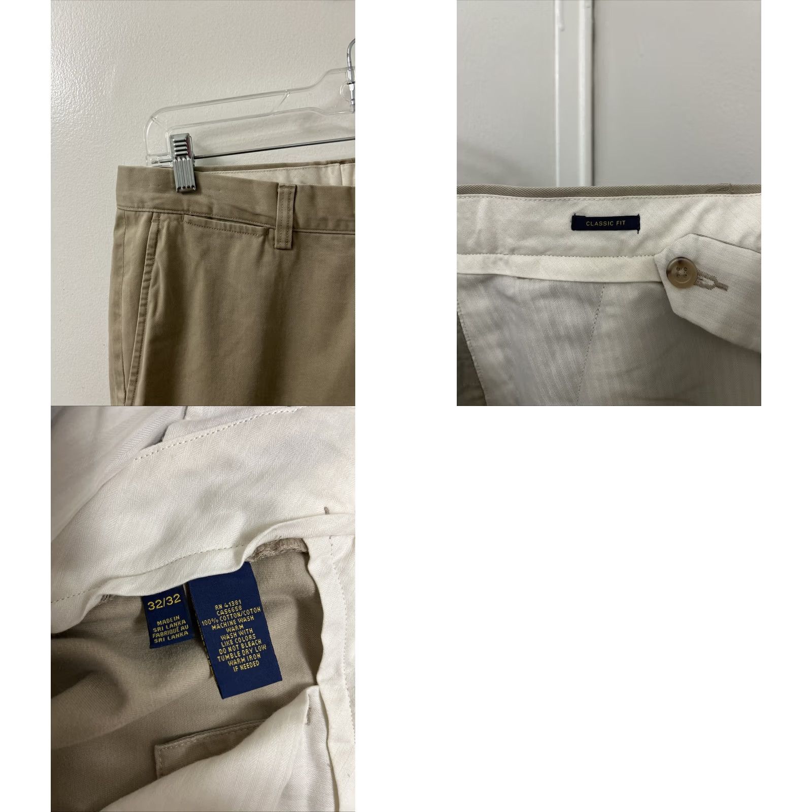 Polo Ralph Lauren Polo Ralph Lauren Pants Mens 32x32 Tan Chino Classic Fit Cotton Twill YKK Solid Front Logo Stretch Straight 32 in Regular Mens Size US XS / EU 42 / 0 - 9 Thumbnail