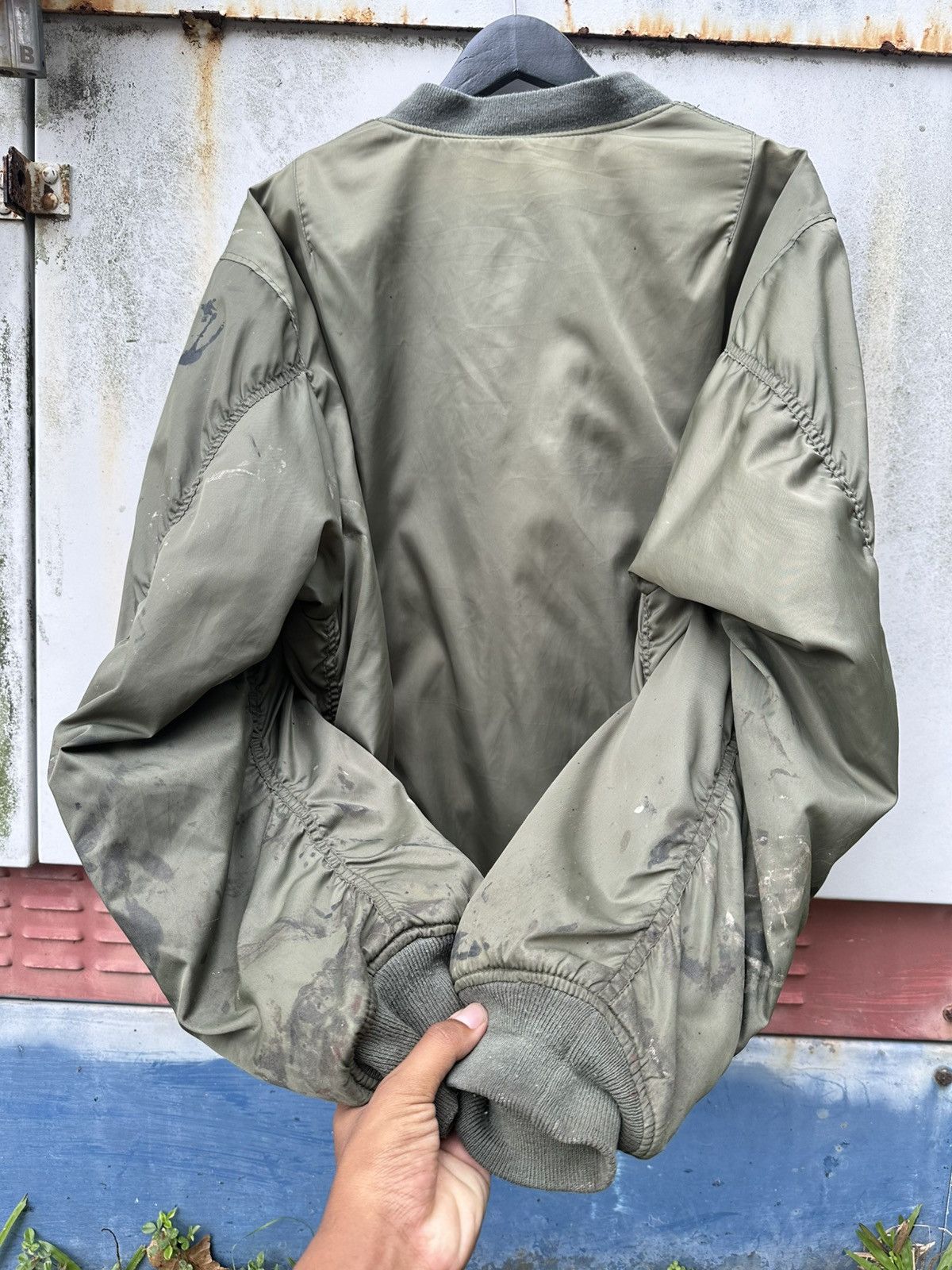 Vintage 🪖Vintage THRASHED MA-1 Man Intermediate Bomber Jacket Size US XXL / EU 58 / 5 - 9 Thumbnail