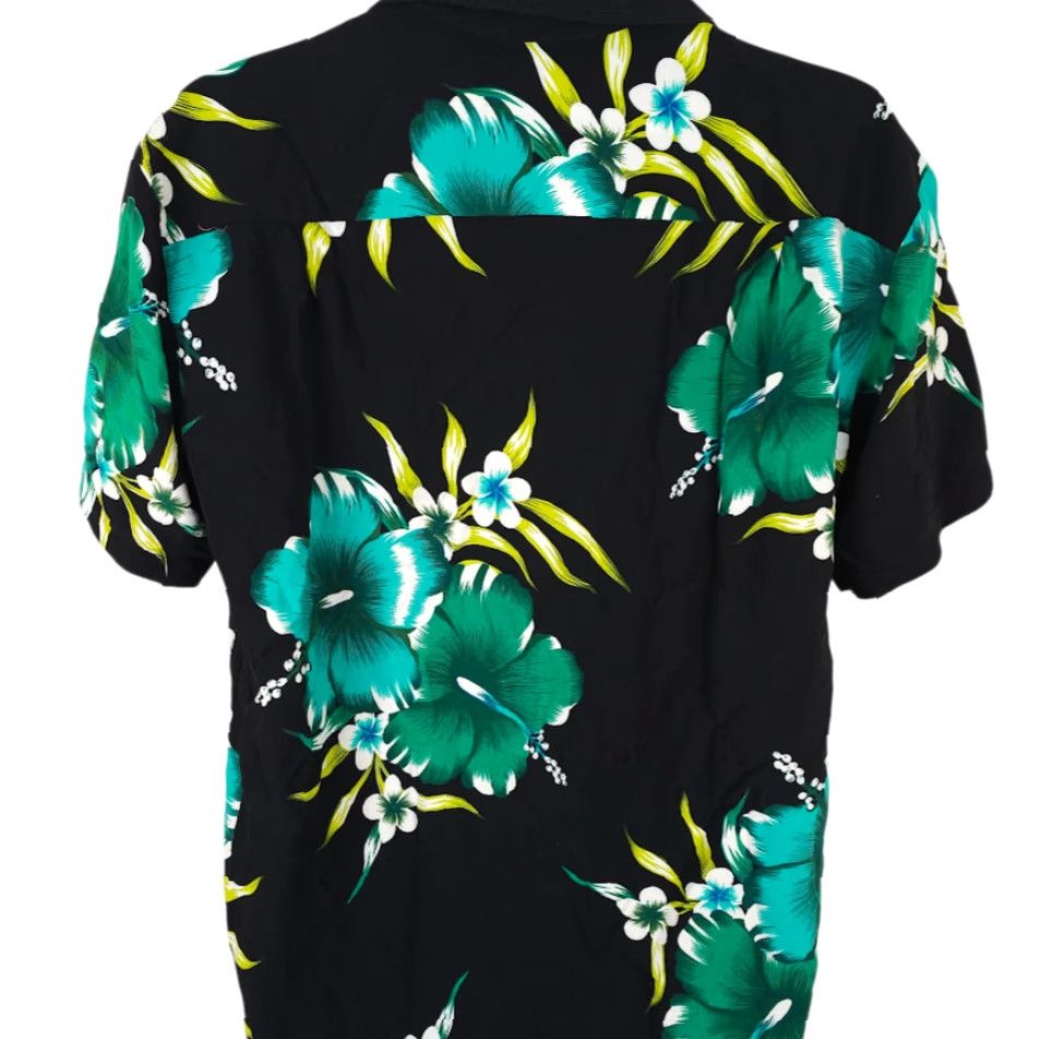 ALOHAS Aloha Fashion Hawaiian Shirt Mens Size Large Black Blue Green All Over Print Shirt Size US L / EU 52-54 / 3 - 4 Thumbnail