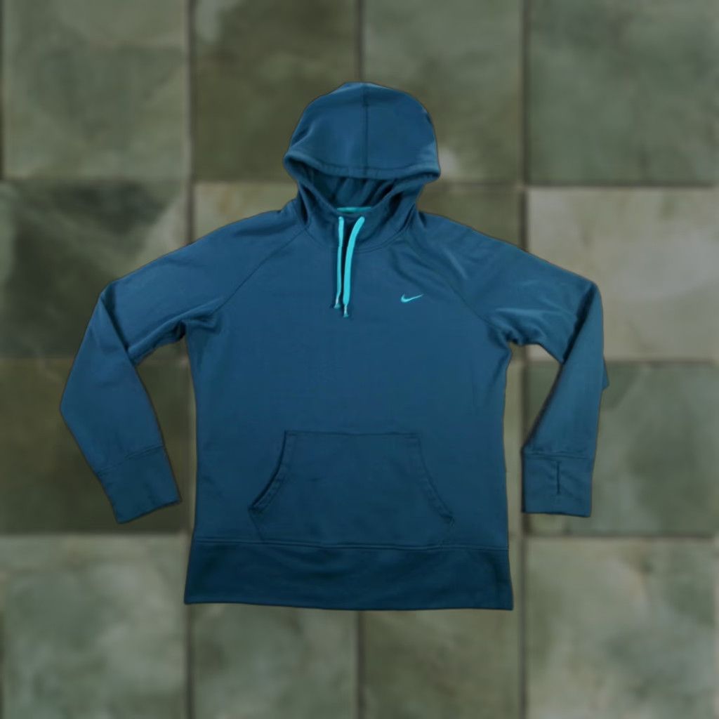Nike VINTAGE Nike Sweatshirt Women L Teal All Time Fleece Therma Fit Pullover Hoodie Logo Size L / US 10 / IT 46 - 1 Thumbnail